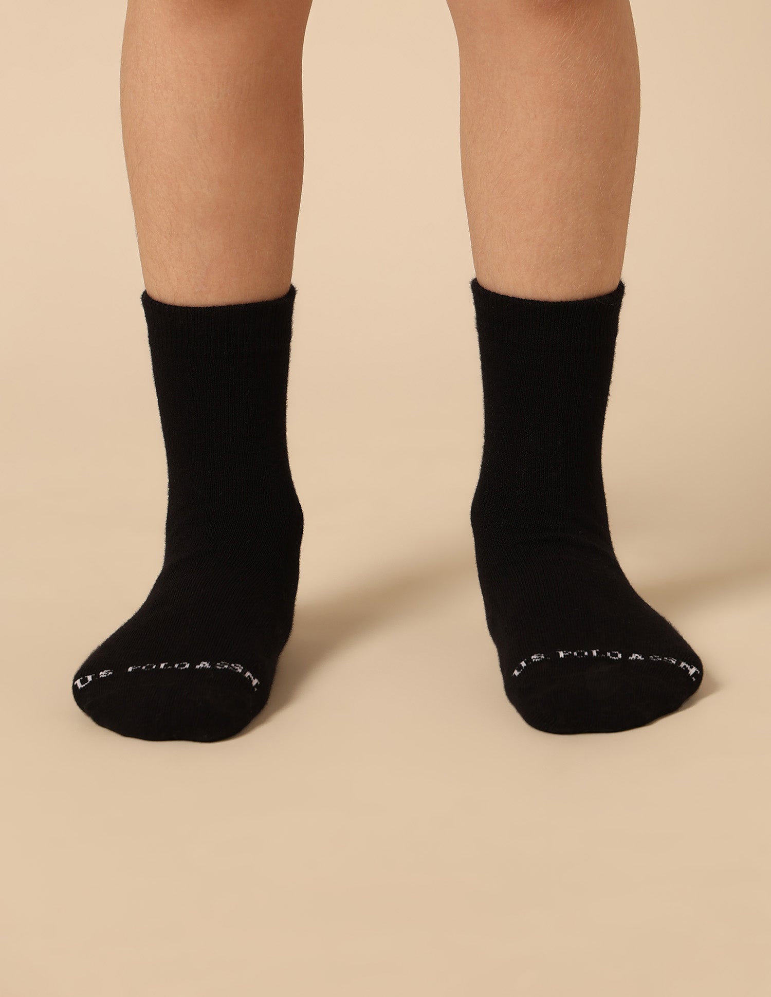 Boys High-Ankle Length KS002 Socks - Pack Of 3 Black - U.S. POLO ASSN. | Large