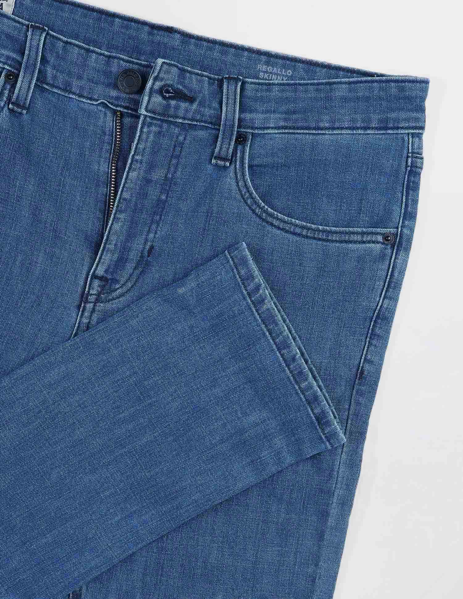 Regallo Skinny Fit Blue Jeans Med Blue - U.S. Polo Assn. India | Large