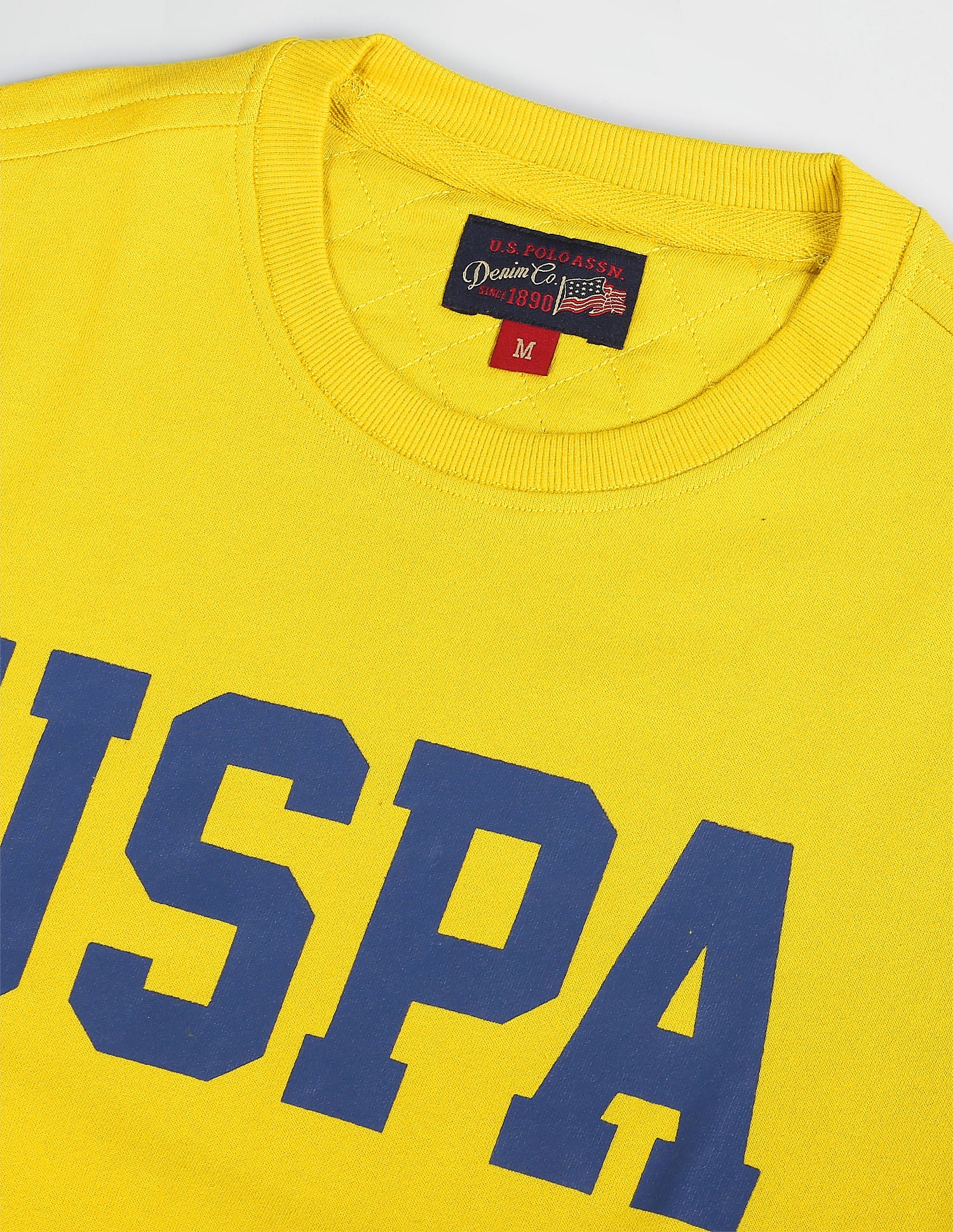 Collegiate Terry Sweatshirt Yellow - U.S. POLO ASSN. | Large