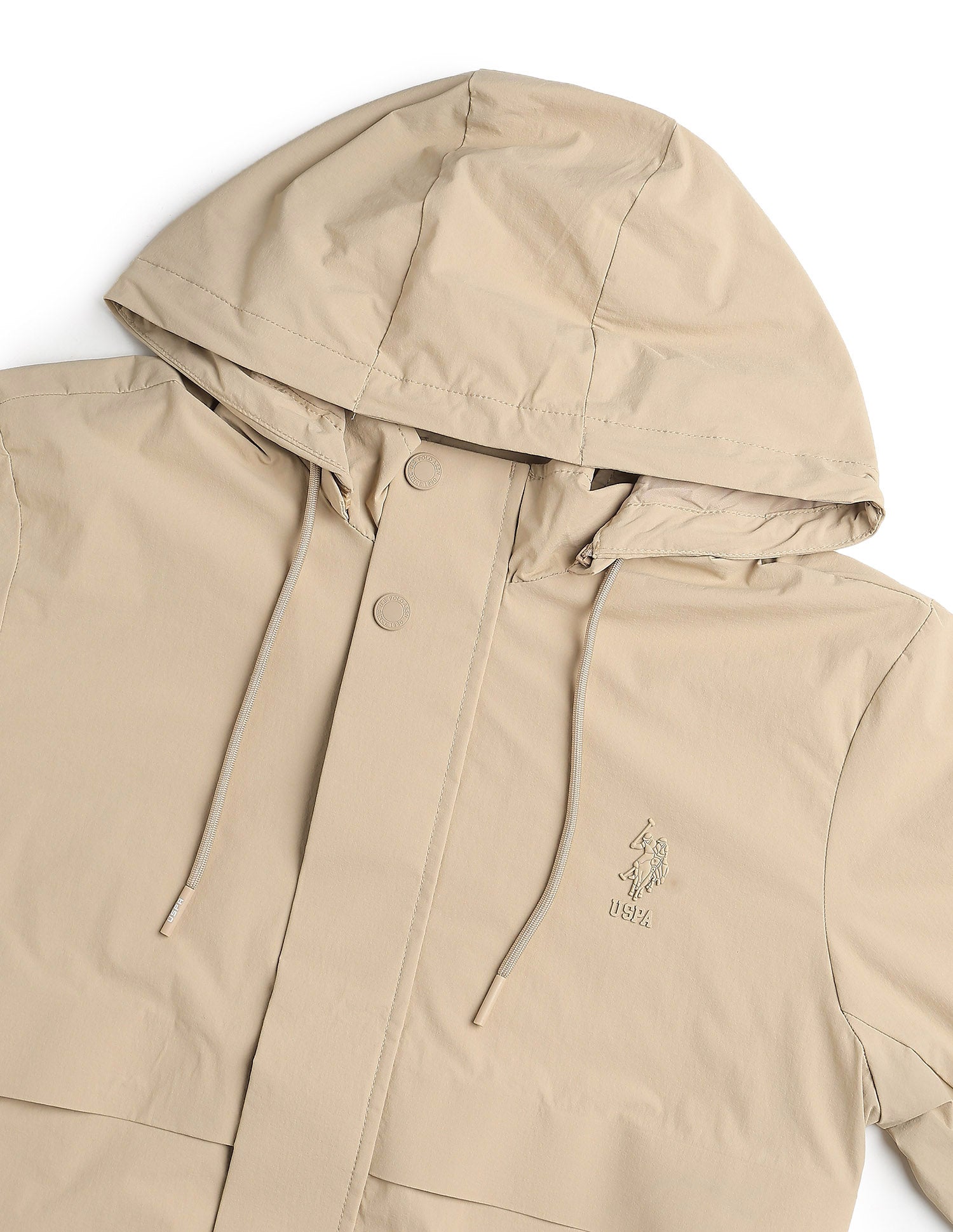 Detachable Hood Legend Of Horseshoe Jacket Beige - U.S. POLO ASSN. | Large