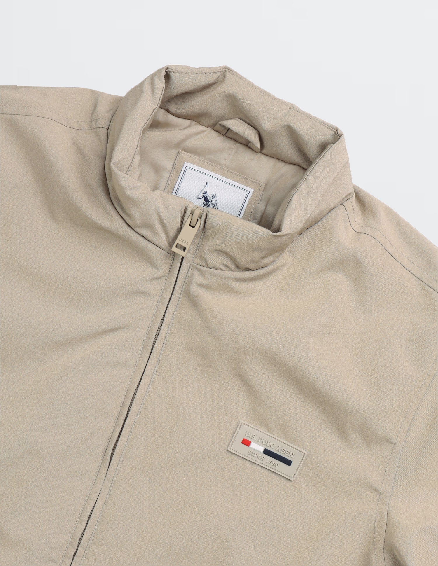 Solid Regular Fit Jacket Beige - U.S. POLO ASSN. | Large
