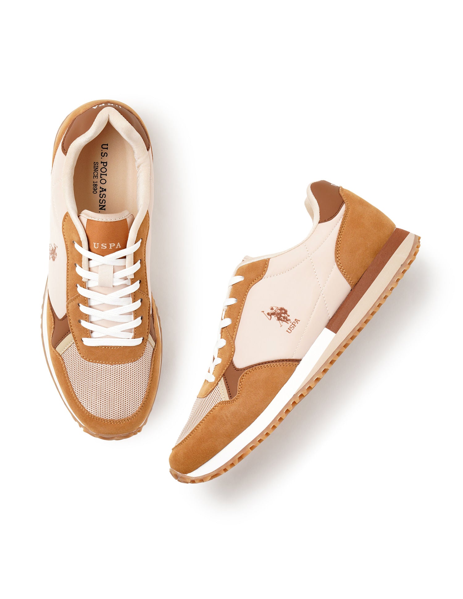 Men Darrion Tan Retro Joggers Sneakers Tan - U.S. Polo Assn. India | Large