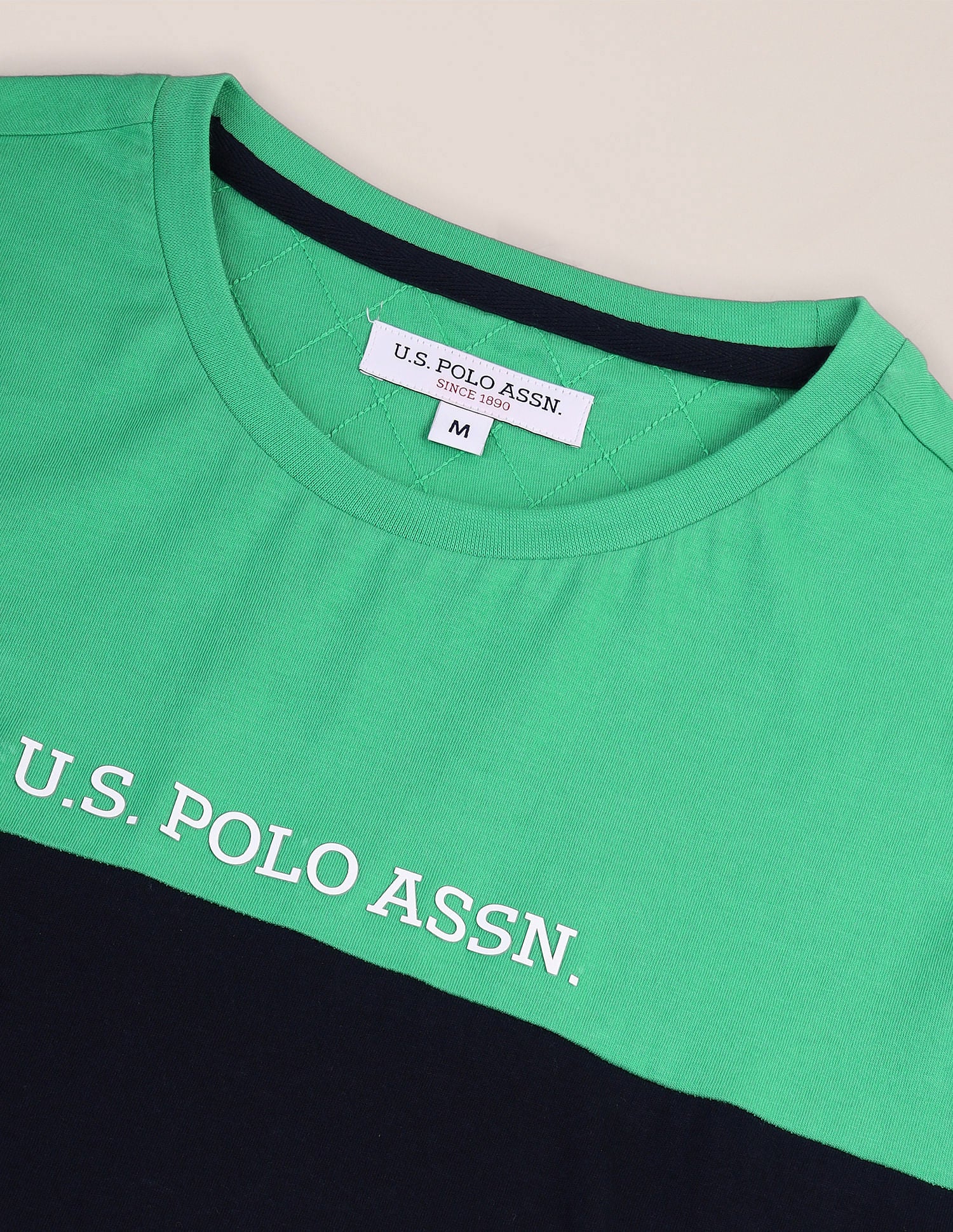 Colour Block Slim Fit T-Shirt Green - U.S. Polo Assn. India | Large