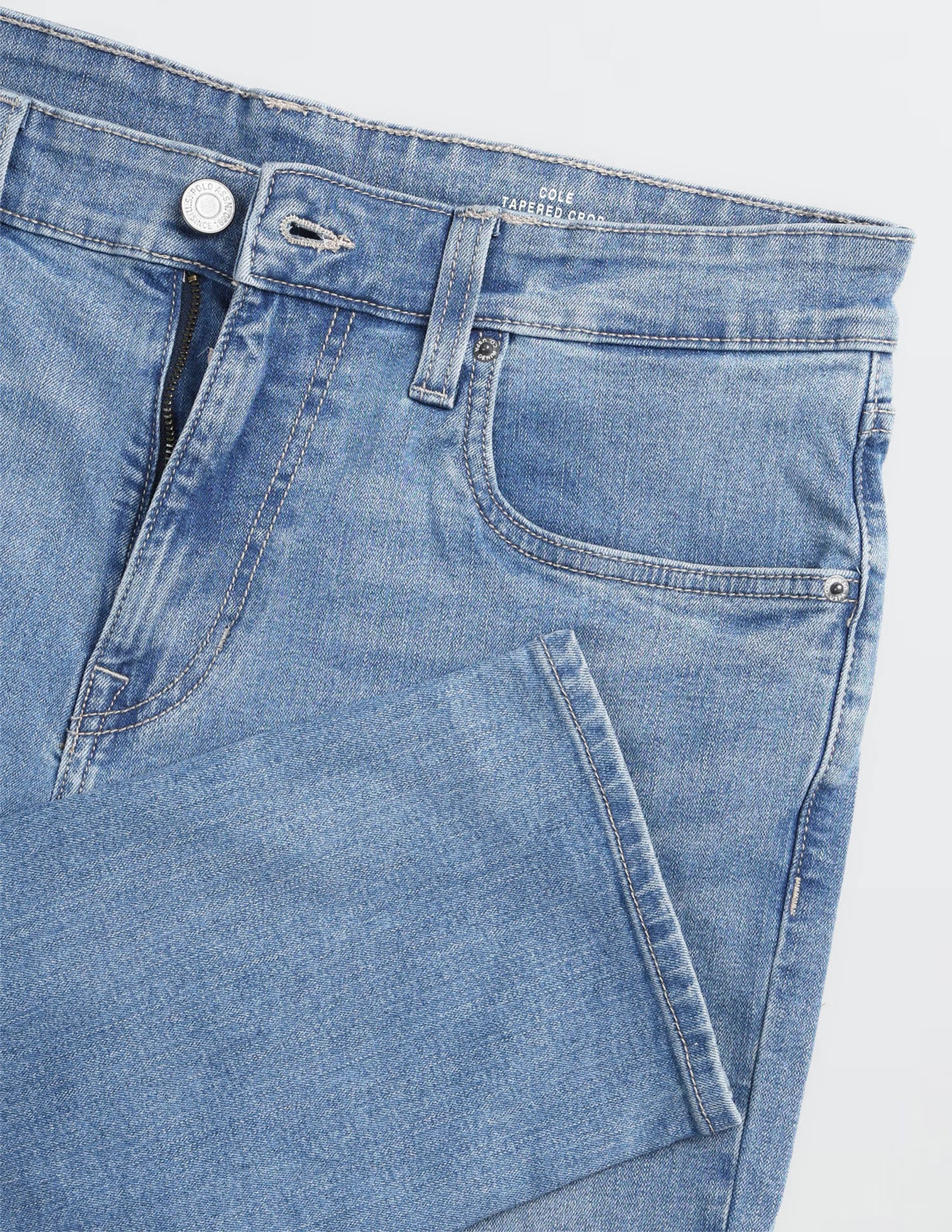 Cole Comfort Cropped Fit Blue Jeans Light Indigo - U.S. Polo Assn. India | Large