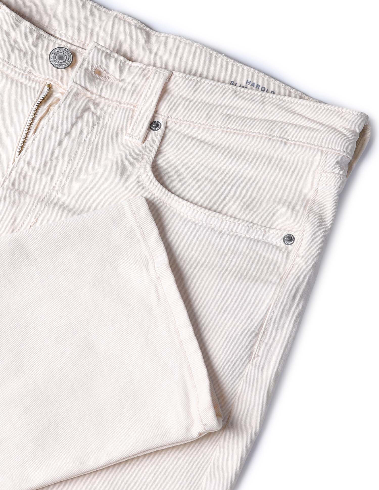 Harold Slim Straight Fit Beige Jeans Ecru - U.S. POLO ASSN. | Large