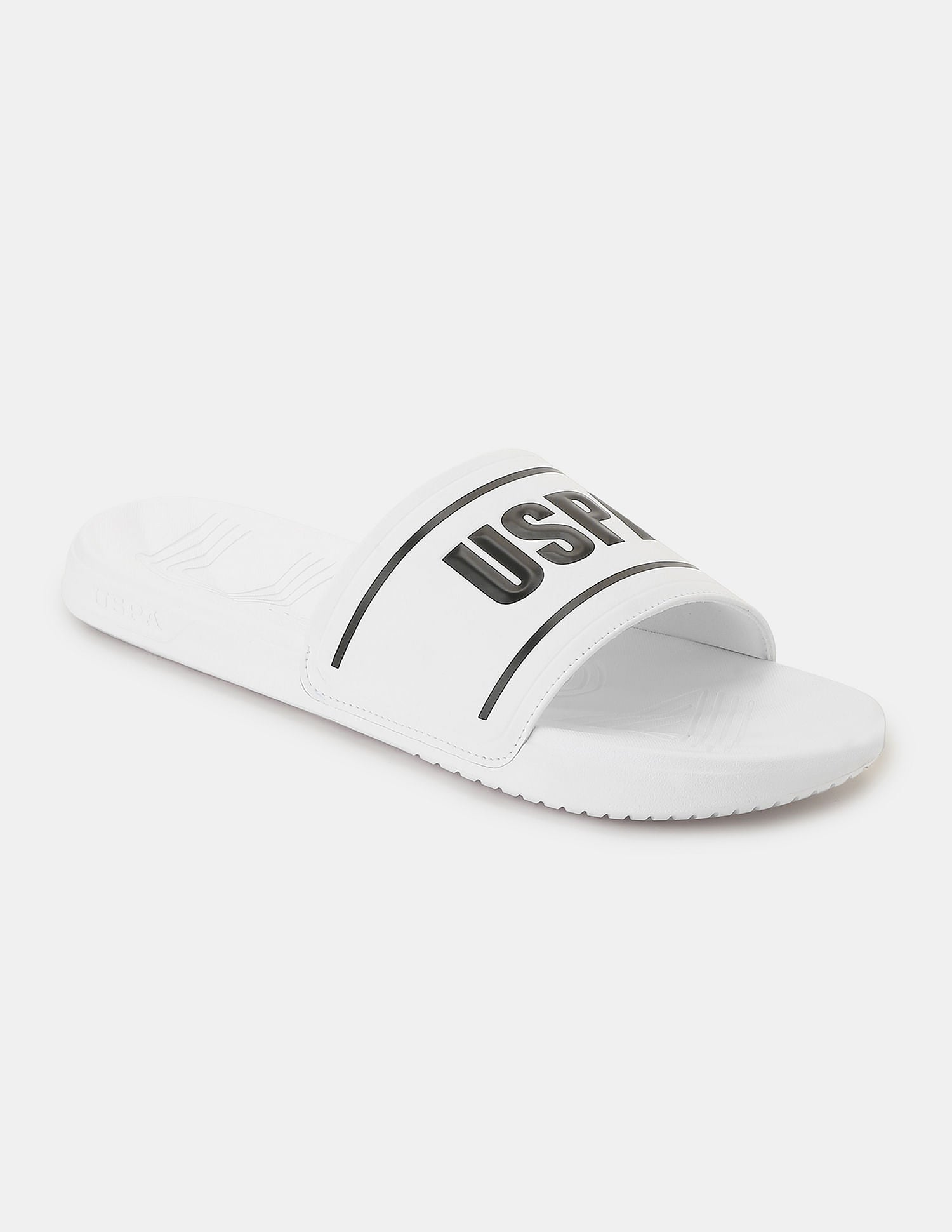 Men Deja Brand Printed Slippers White - U.S. POLO ASSN. | Large