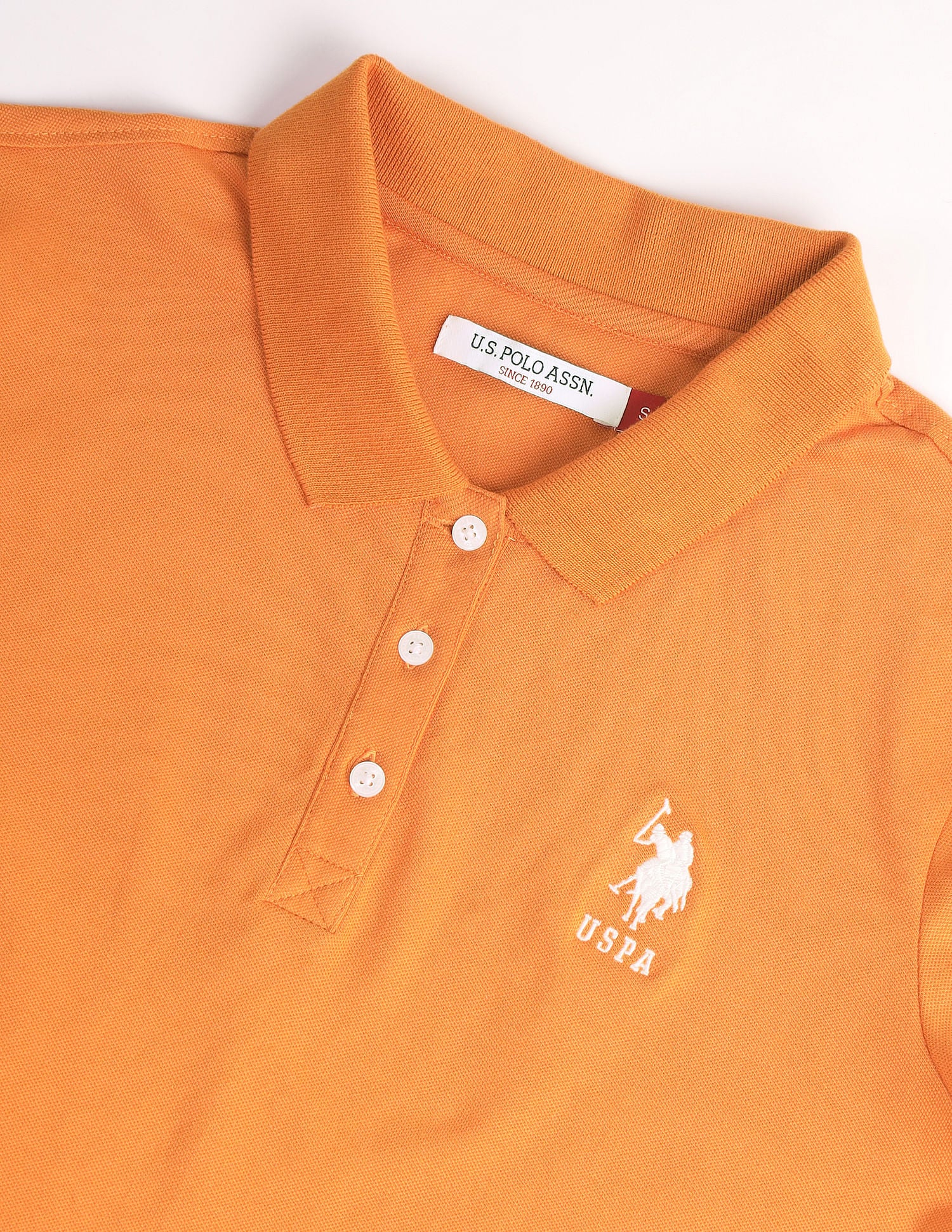 Cotton Stretch Logo Polo Shirt Mustard - U.S. POLO ASSN. | Large