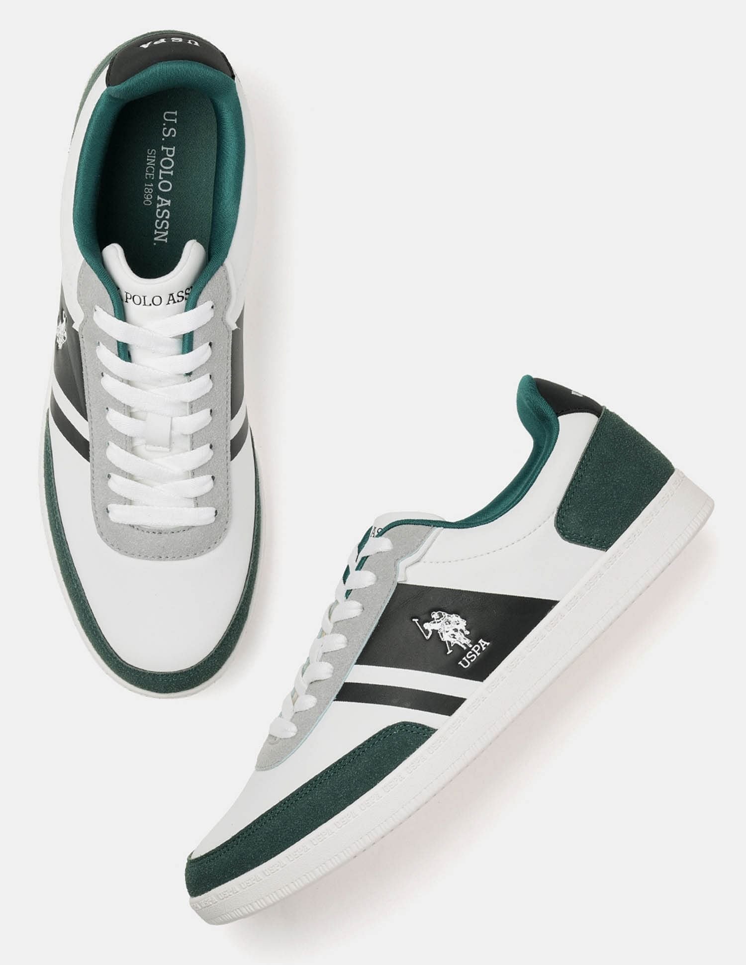 Men Hilton Colour Blocked Sneakers Green - U.S. POLO ASSN. | Large