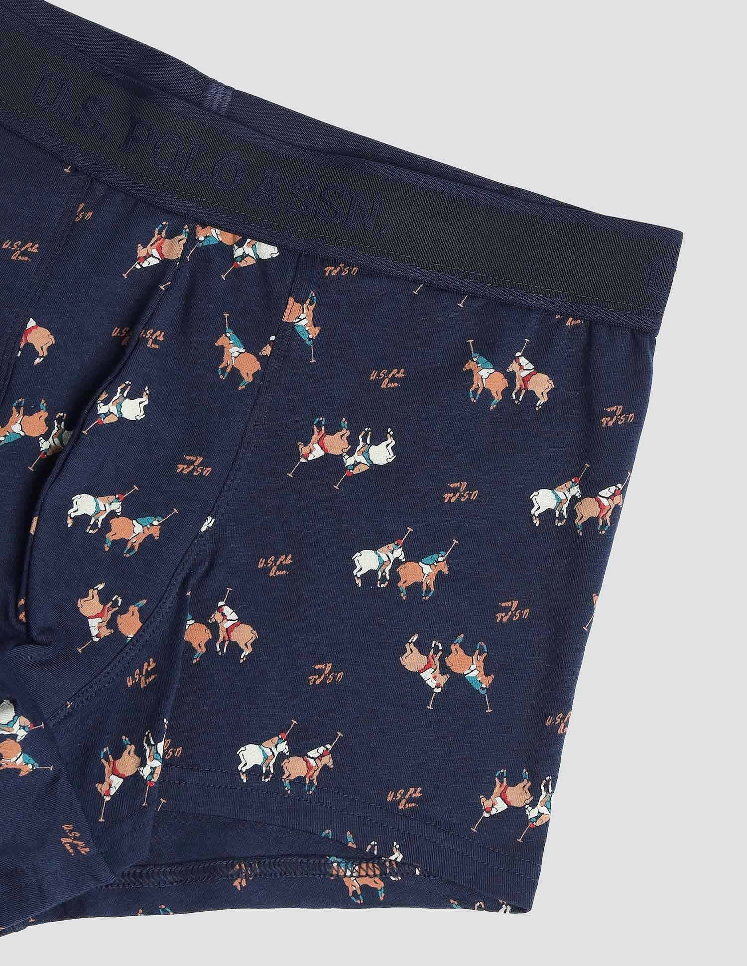 Anti Microbial Printed PT005 Trunks - Pack of 1 Navy - U.S. POLO ASSN. | Large