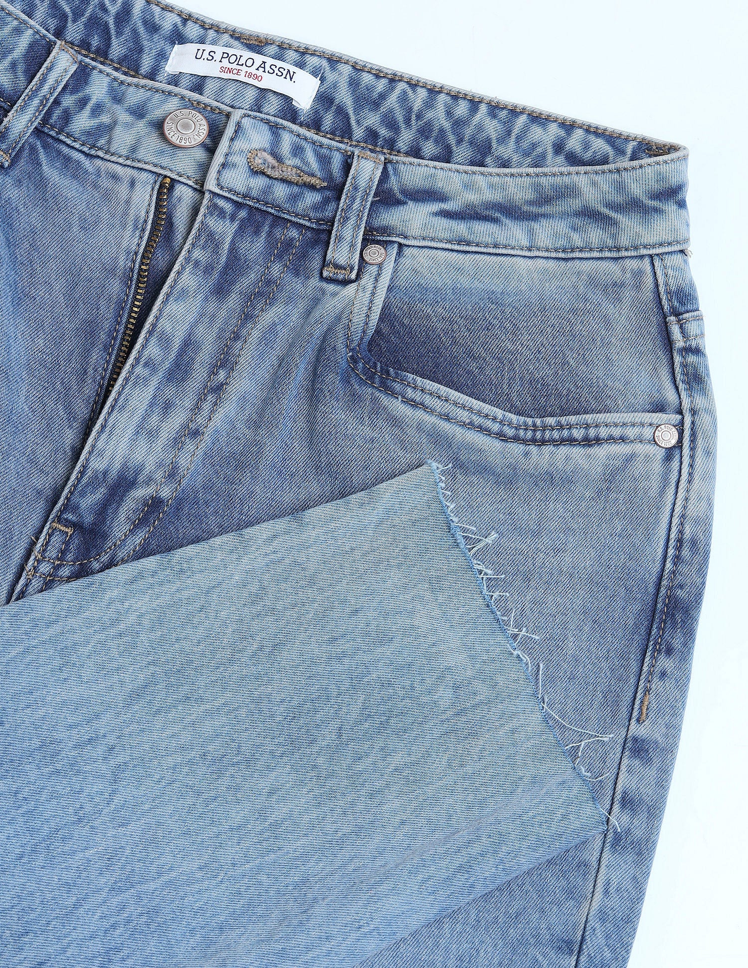 Buy Women High Rise Mom Fit Jeans Blue|U.S. Polo Assn. India – US