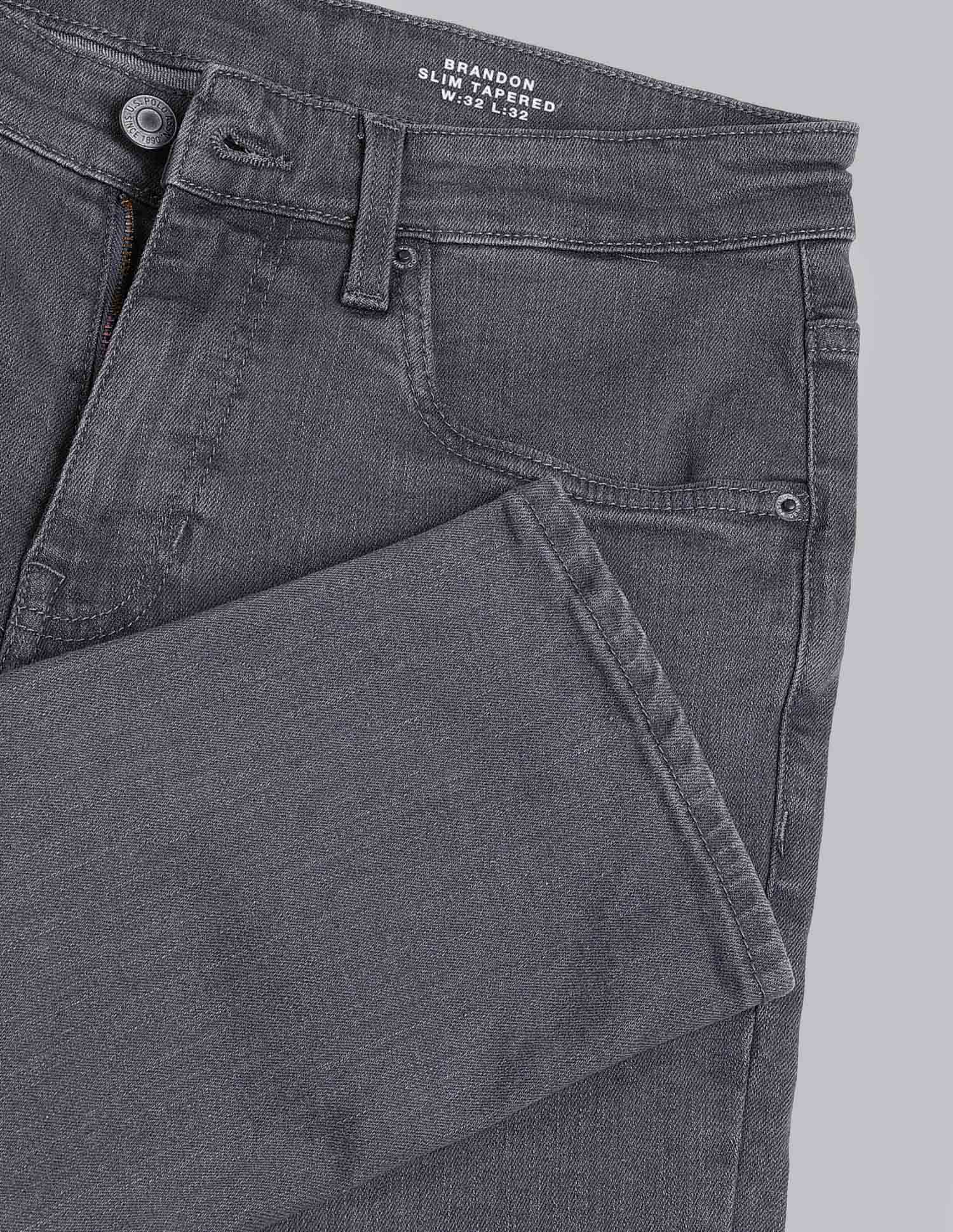 Brandon Slim Tapered Fit Grey Jeans Grey - U.S. POLO ASSN. | Large