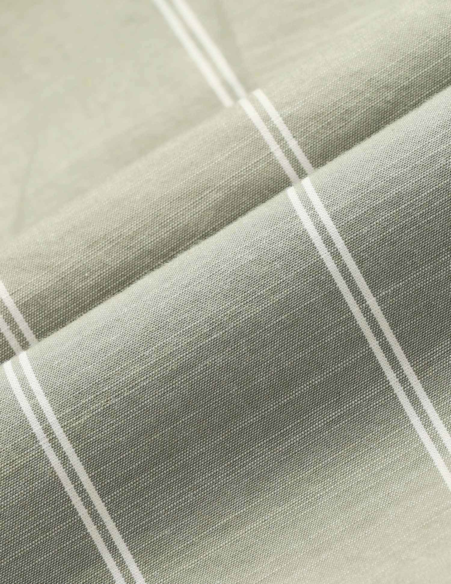 Vertical Striped Pure Cotton Shirt Light Olive - U.S. Polo Assn. India | Large