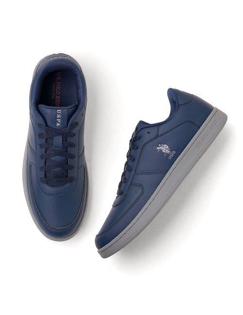 Men Reiner Navy Retro Court Sneakers