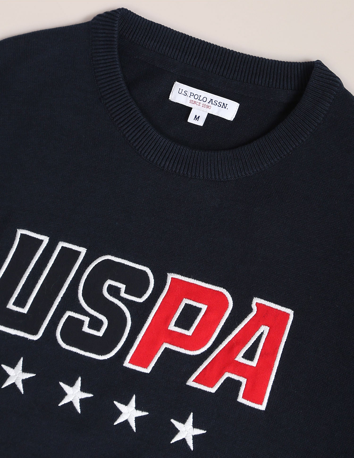 Crew Neck Appliqued Sweater Navy - U.S. Polo Assn. India | Large