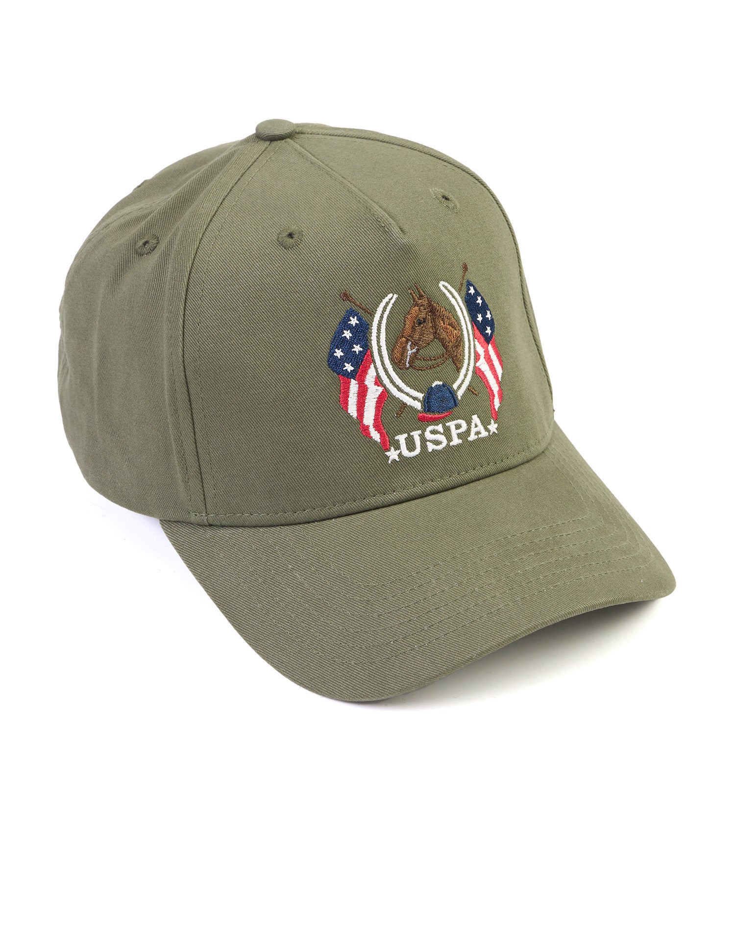 Brand Embroidered Twill Cap Dark Olive - U.S. POLO ASSN. | Large