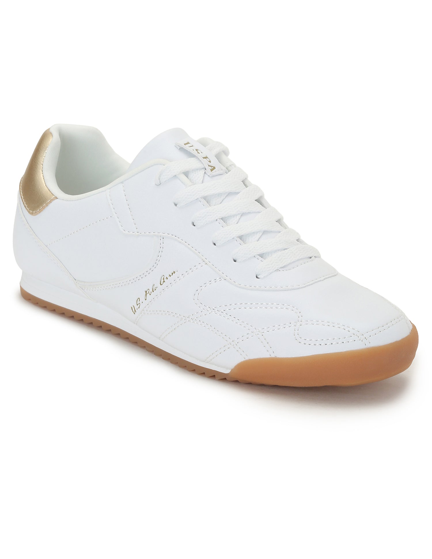 U.S. Polo Assn. Women Bruna Round Toe Casual Sneakers White - U.S. POLO ASSN. | Large