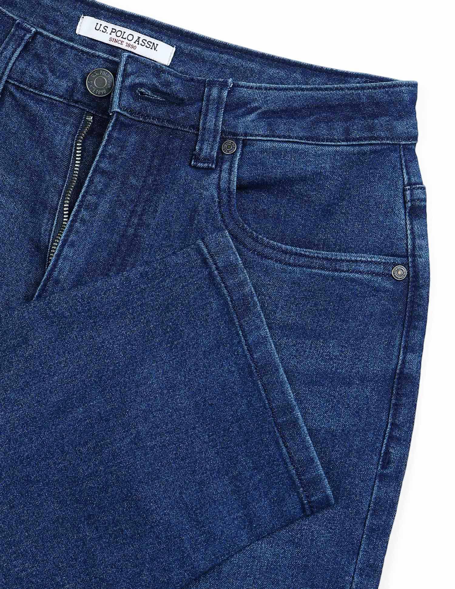 High Rise Carrot Fit Jeans Blue - U.S. POLO ASSN. | Large