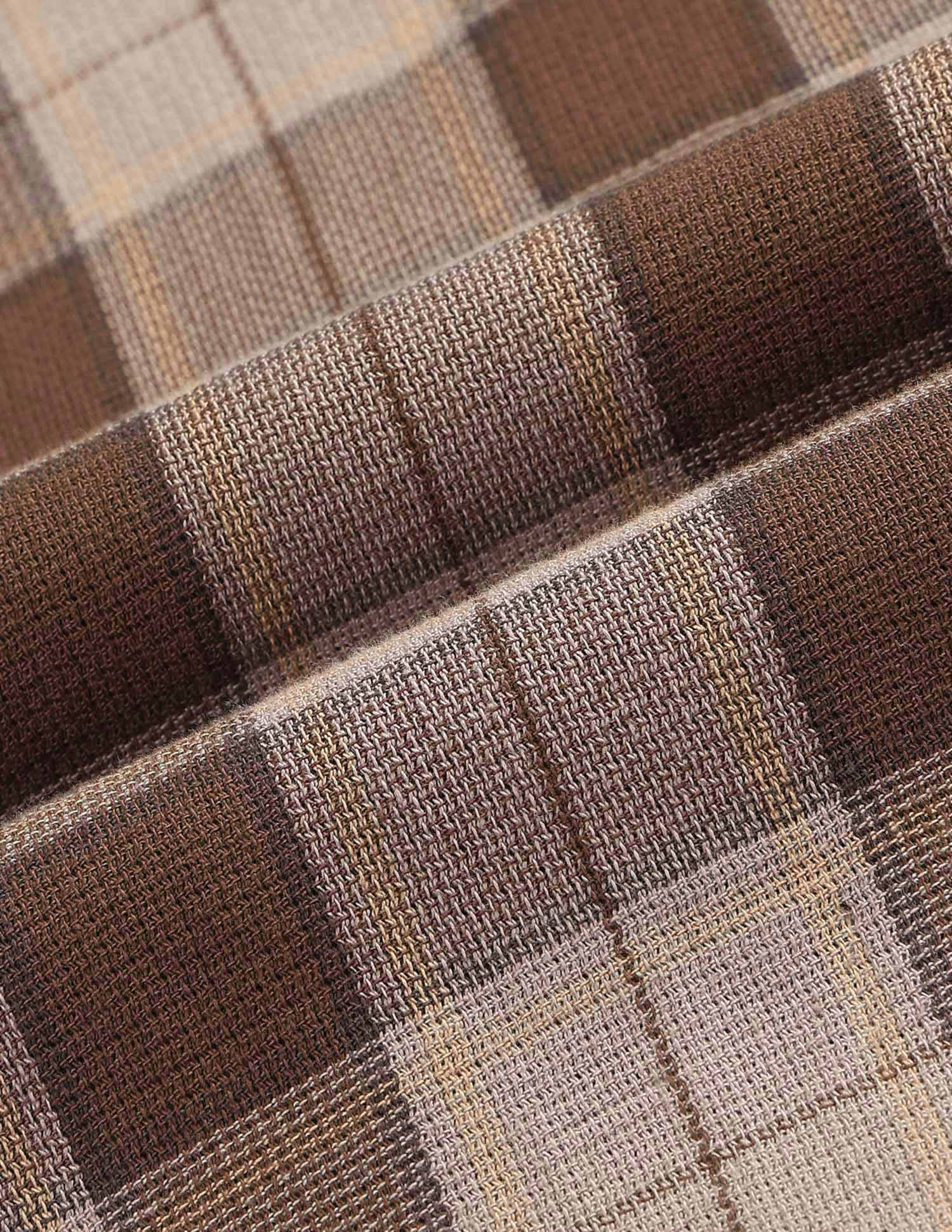 Tartan Checked Regular Fit Shirt Medium Brown - U.S. Polo Assn. India | Large