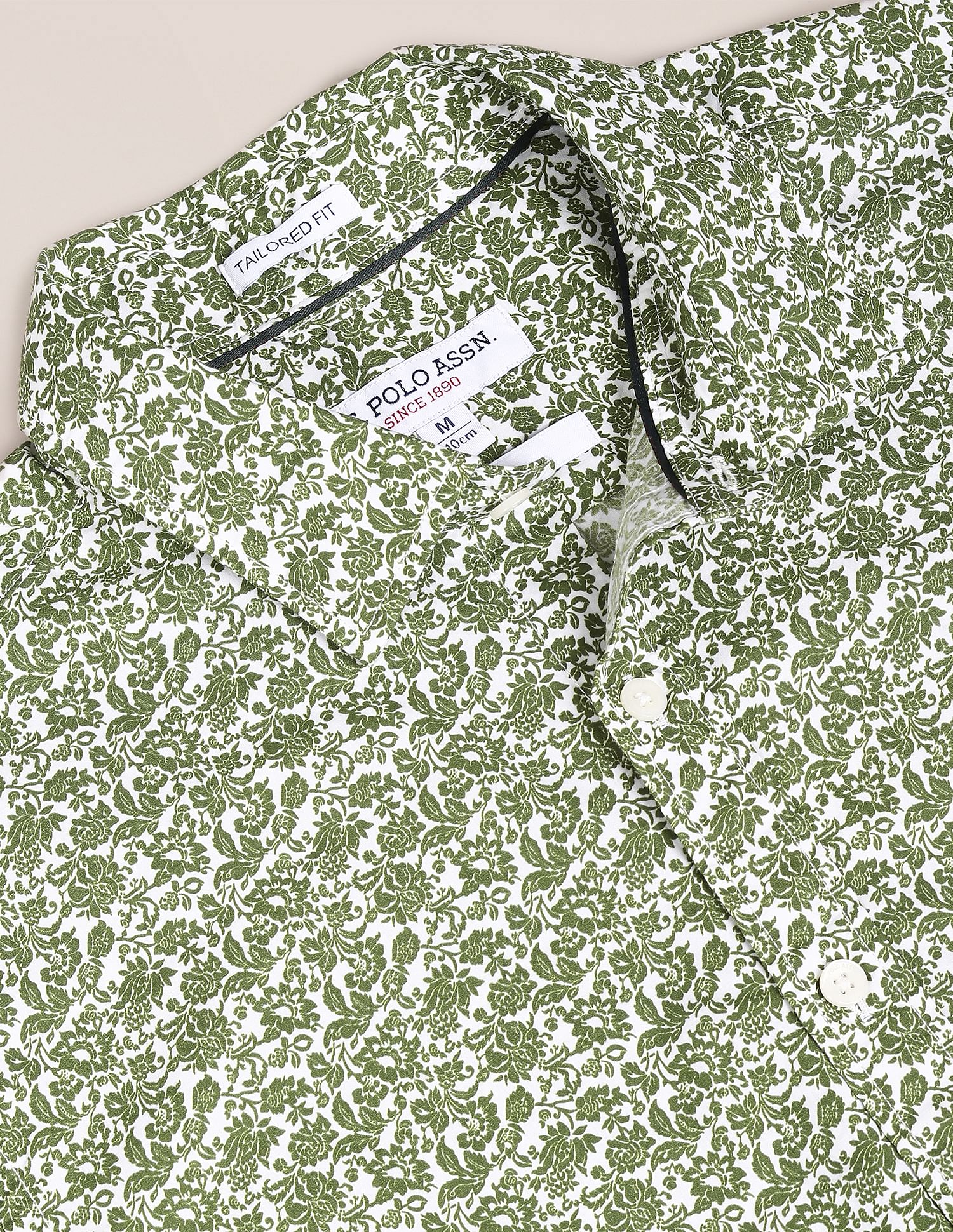 Floral Tailored Shirt Green - U.S. POLO ASSN. | Large