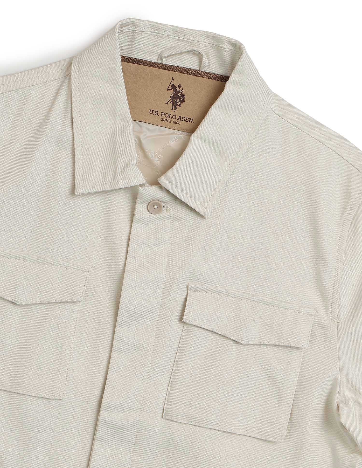 Solid Equestrian Aisle Theater Jacket Ecru - U.S. Polo Assn. India | Large
