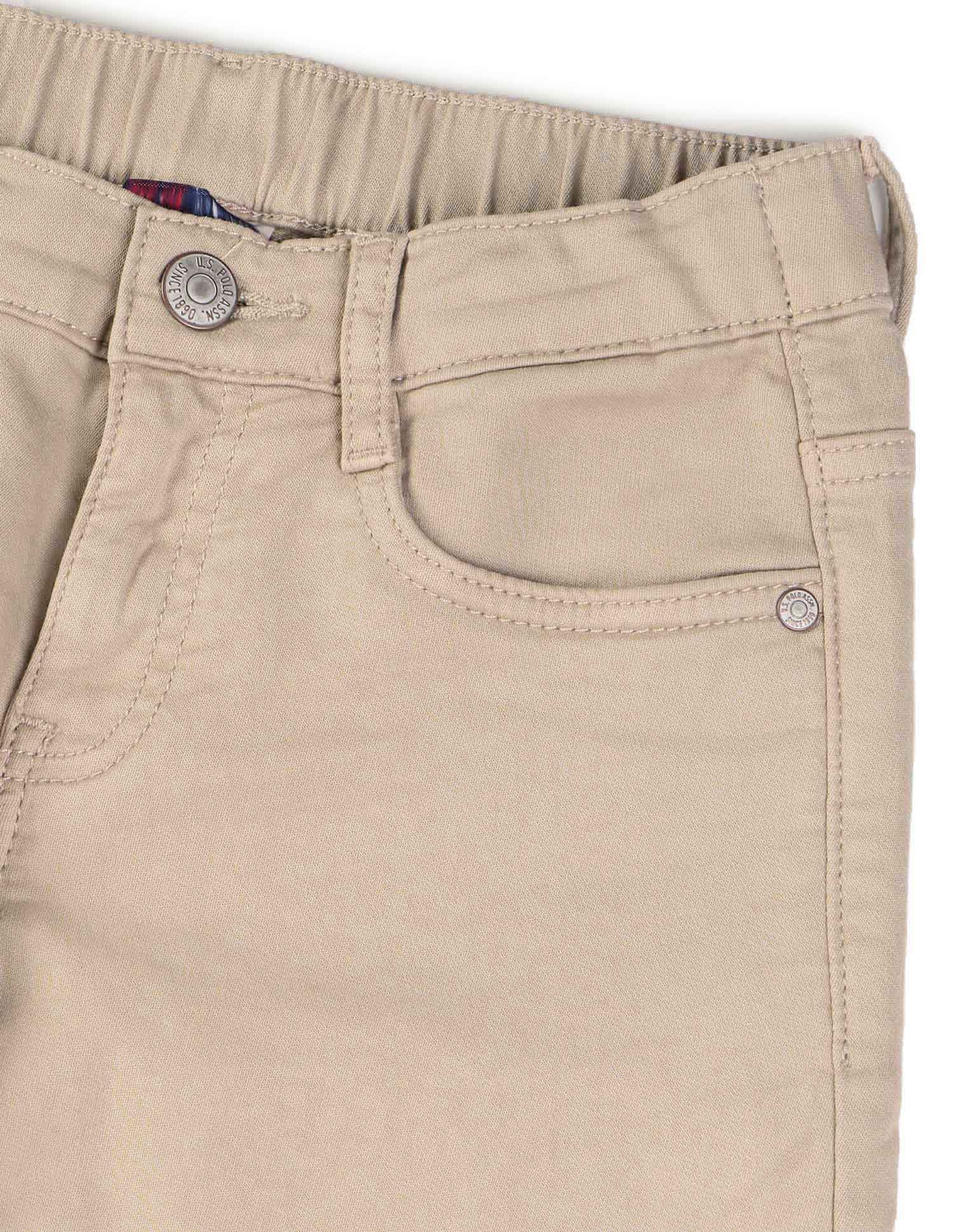 Boys Relaxed Fit Mid Rise Jeans Light Khaki - U.S. POLO ASSN. | Large