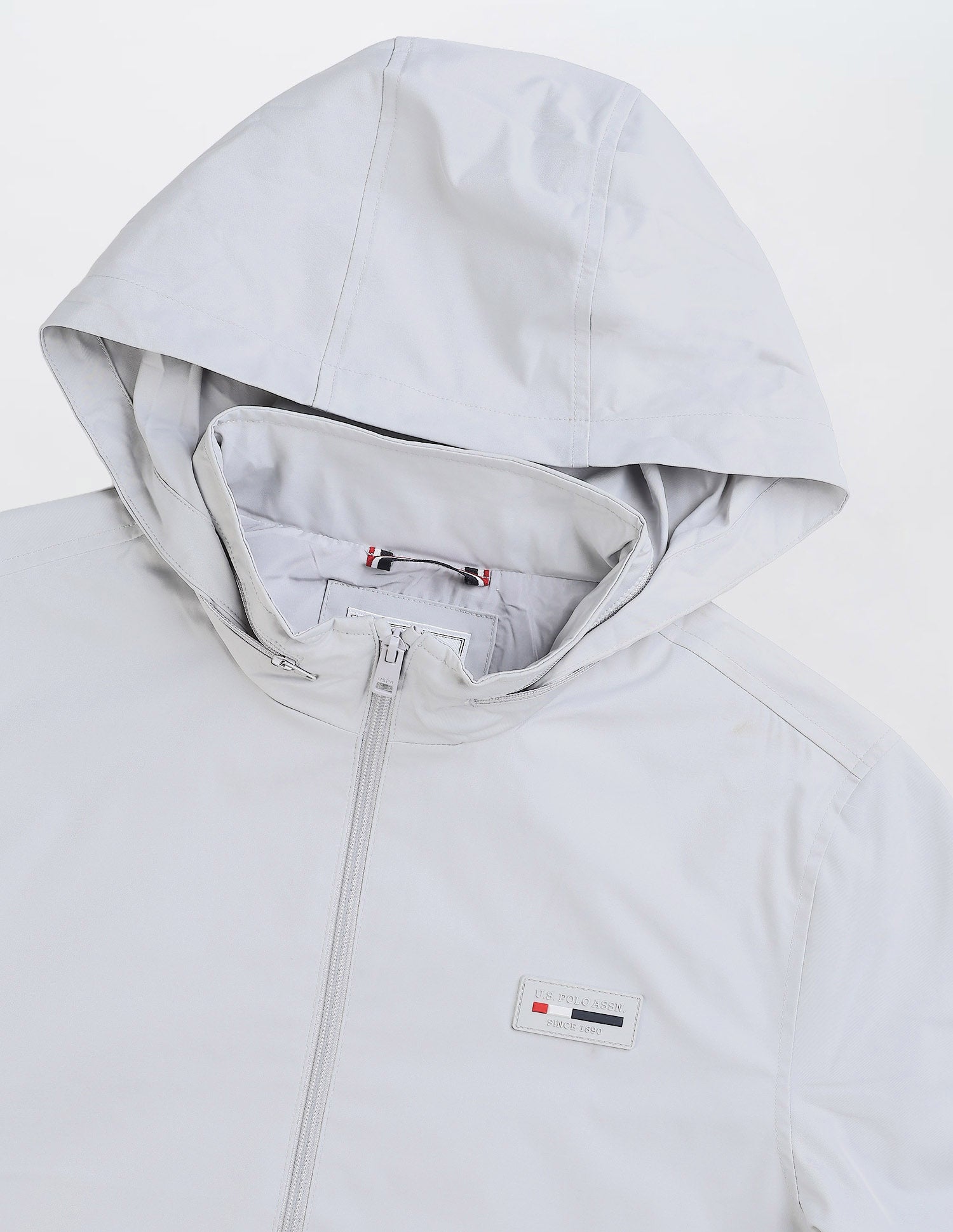 Regular Fit Solid Packable Hood Jacket Grey - U.S. Polo Assn. India | Large
