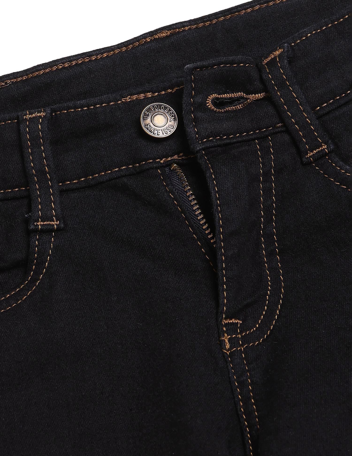 Boys Mid Rise Relaxed Fit Jeans Dark Wash - U.S. POLO ASSN. | Large