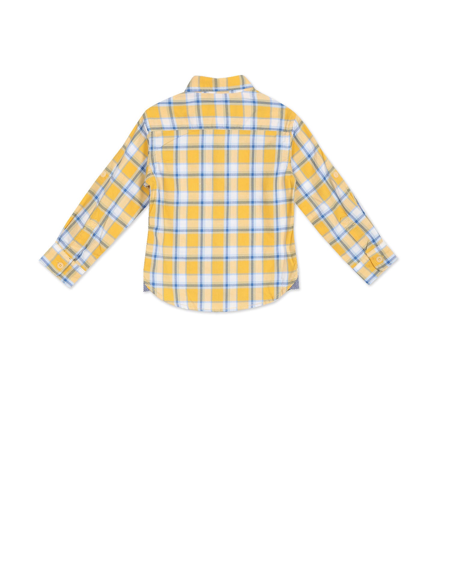 Boys Yellow Button Down Collar Check Shirt Yellow - U.S. POLO ASSN. | Large