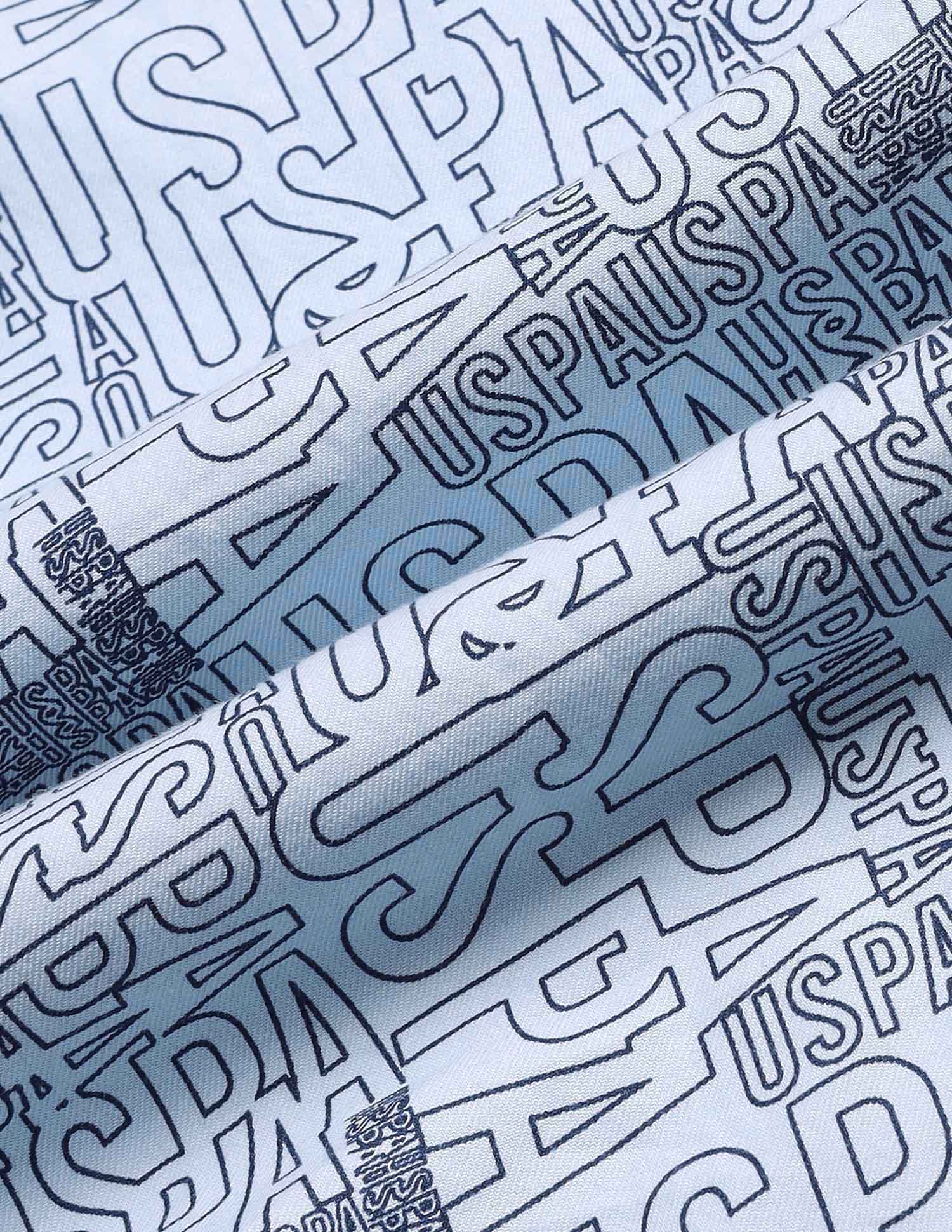 Boys Brand Printed Regular Fit Shirt Light Blue - U.S. POLO ASSN. | Large