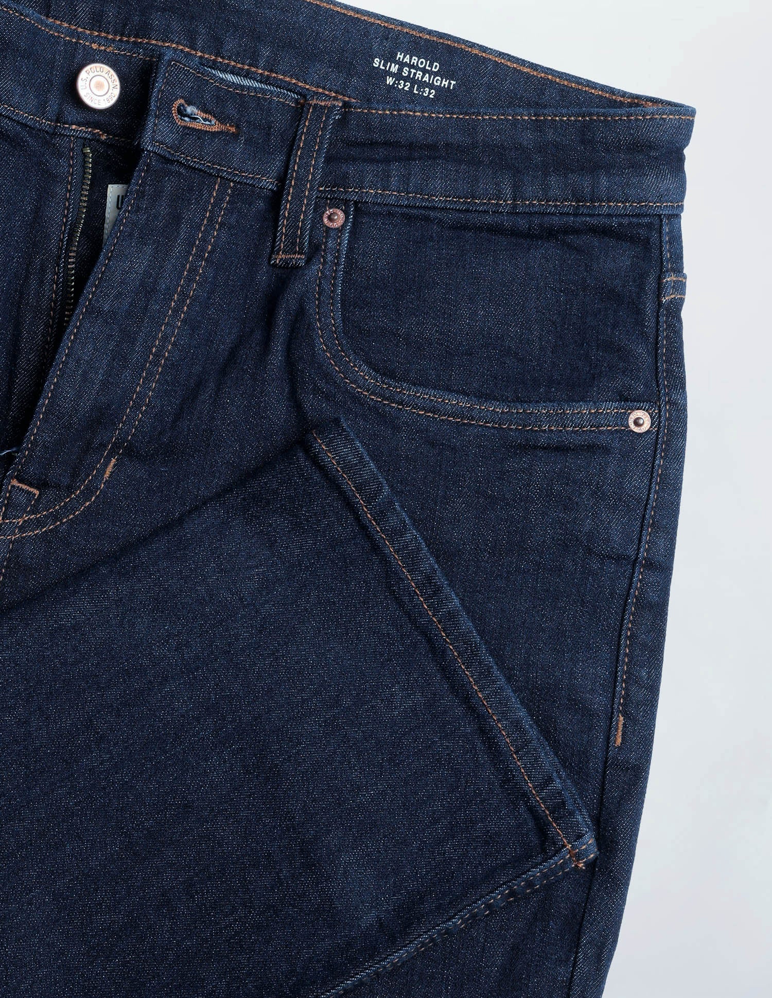 Harold Slim Straight Fit Blue Jeans Dark Indigo - U.S. Polo Assn. India | Large