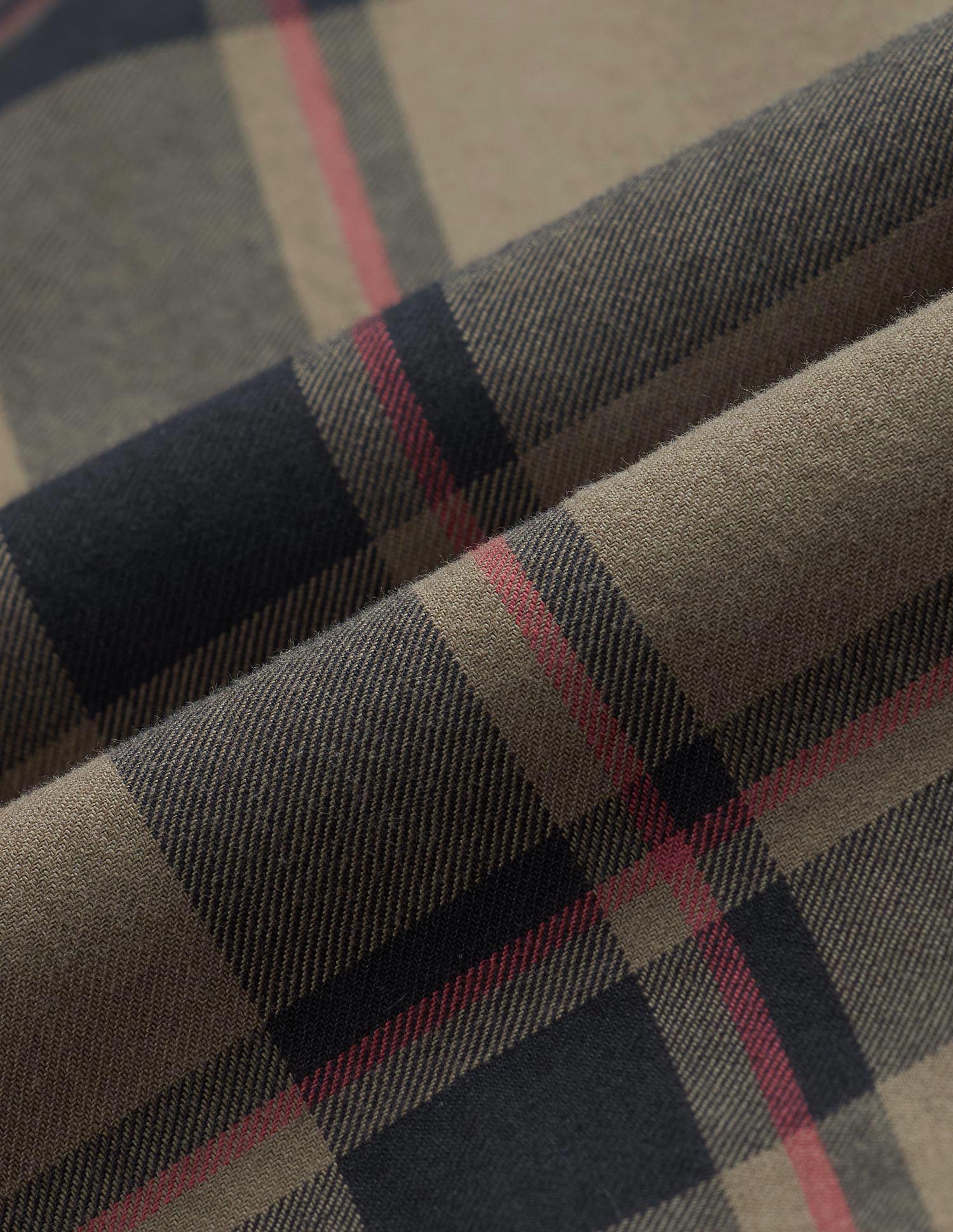 Grid Tattersall Checked Pure Cotton Shirt Khaki - U.S. POLO ASSN. | Large