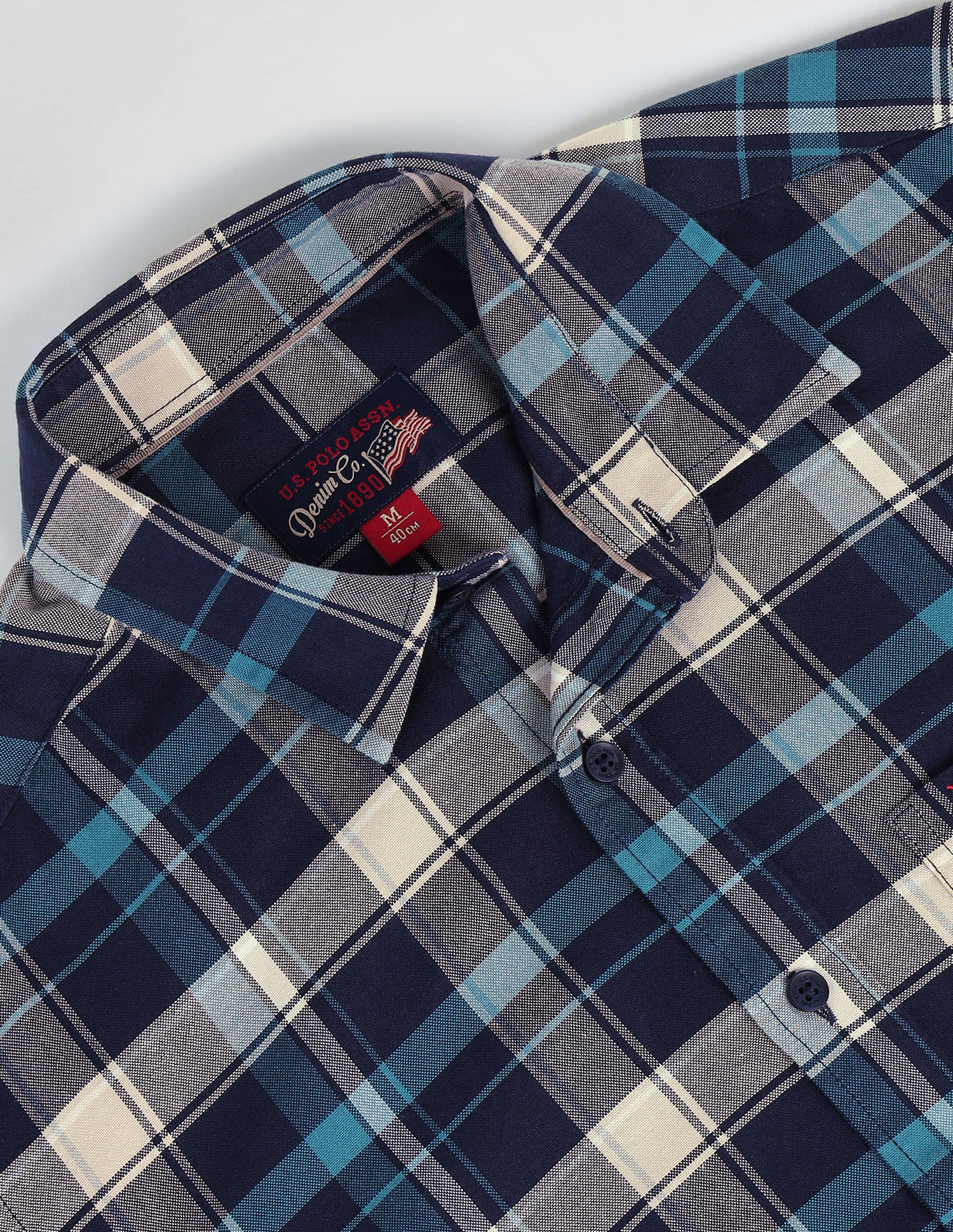 Plaid Check Oxford Shirt Navy - U.S. POLO ASSN. | Large