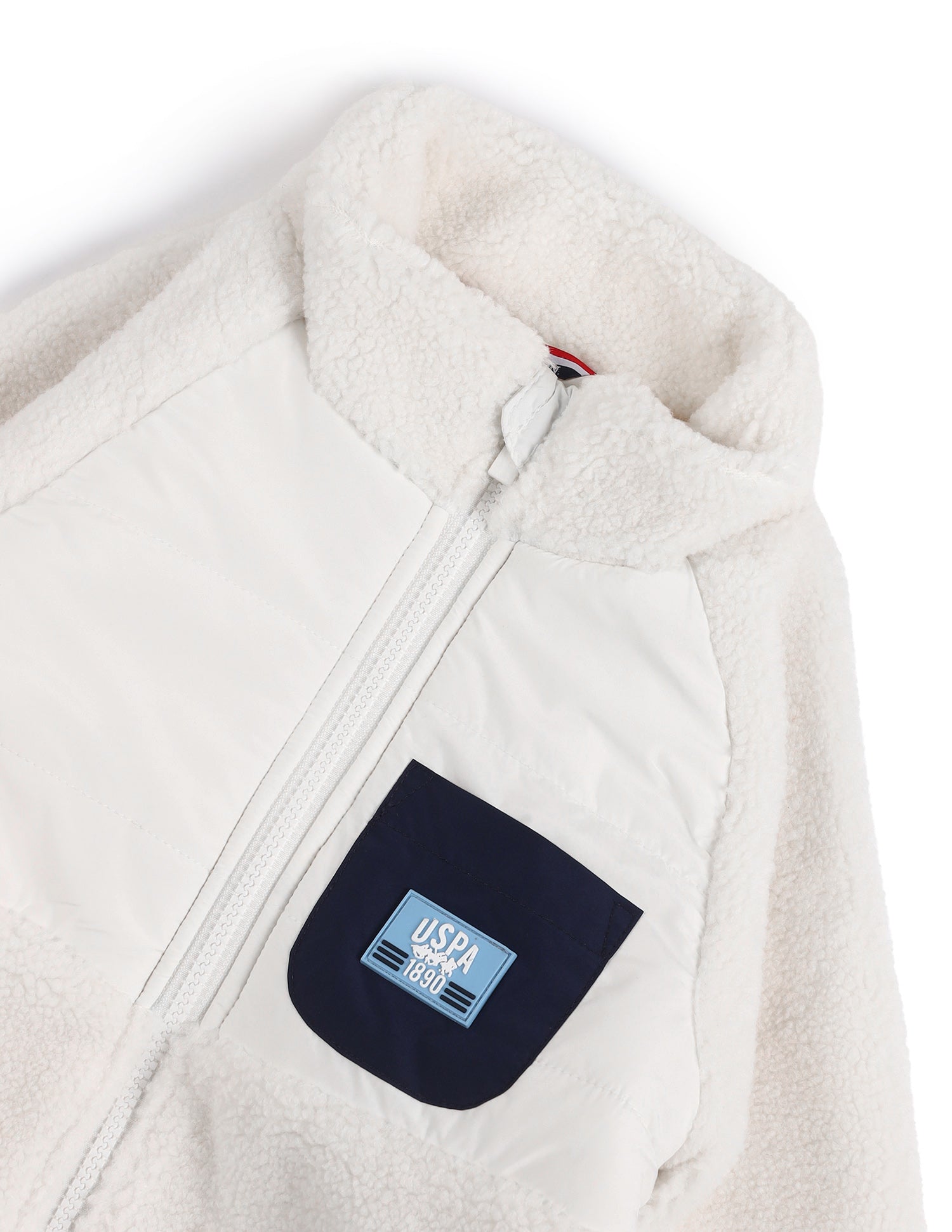 Boys Solid Mock Collar Jacket Beige - U.S. POLO ASSN. | Large