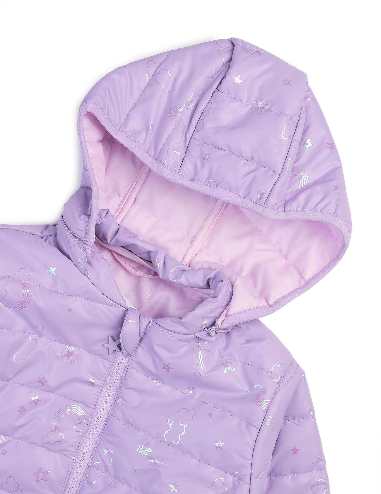 Graphic Printed Puffer Jacket Lilac - U.S. POLO ASSN. | Large