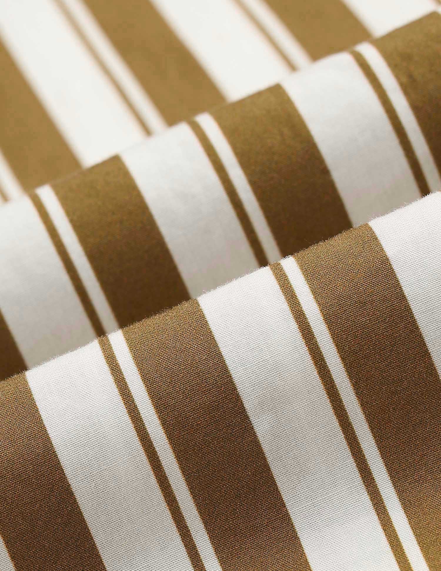 Vertical Stripe Cotton Shirt Ochre and White - U.S. POLO ASSN. | Large