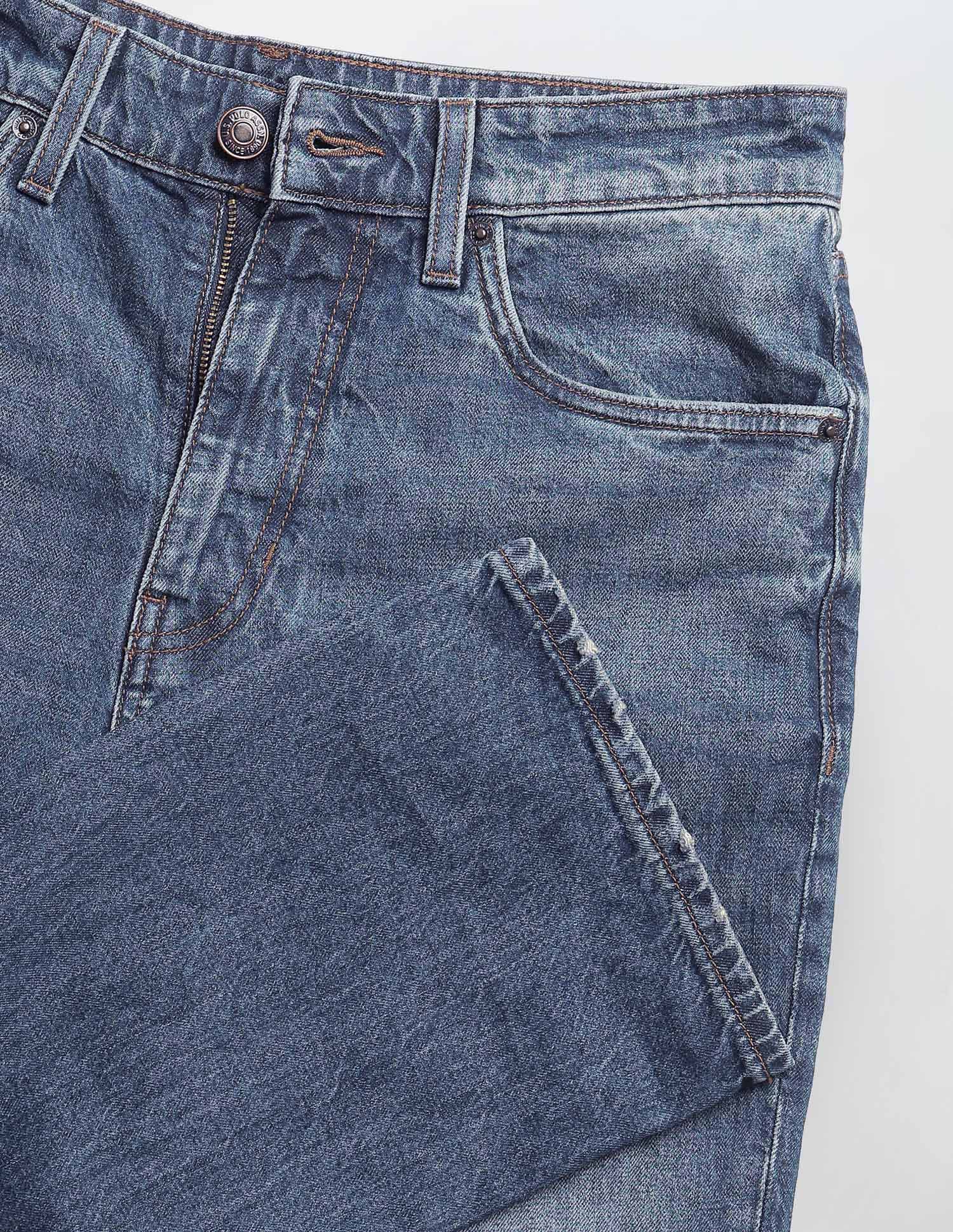 Whiskered Connor Bootcut Fit Jeans Dark Blue - U.S. Polo Assn. India | Large