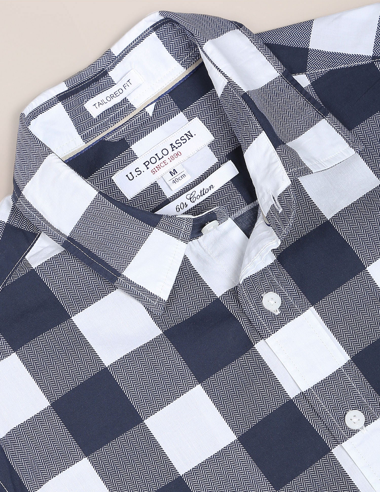 Buffalo Check Cotton Casual Shirt Navy - U.S. POLO ASSN. | Large