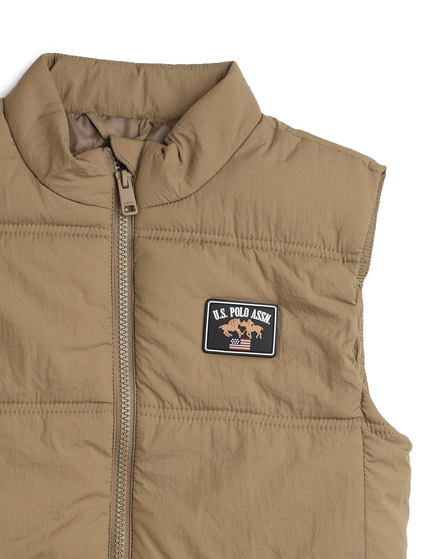 Boys Solid Puffer Jacket Beige - U.S. Polo Assn. India | Large