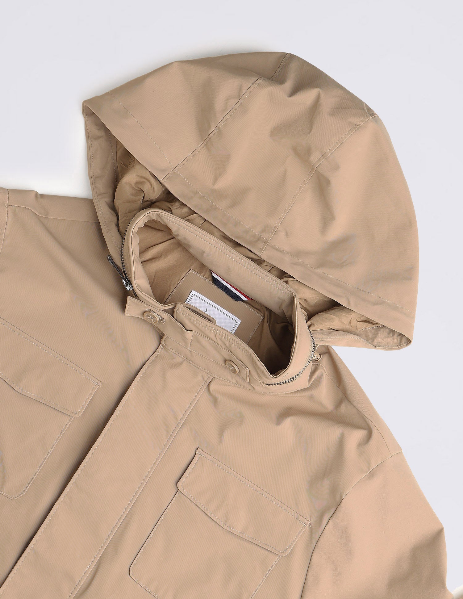 Solid Regular Fit Detachable Hood Jacket Camel - U.S. Polo Assn. India | Large