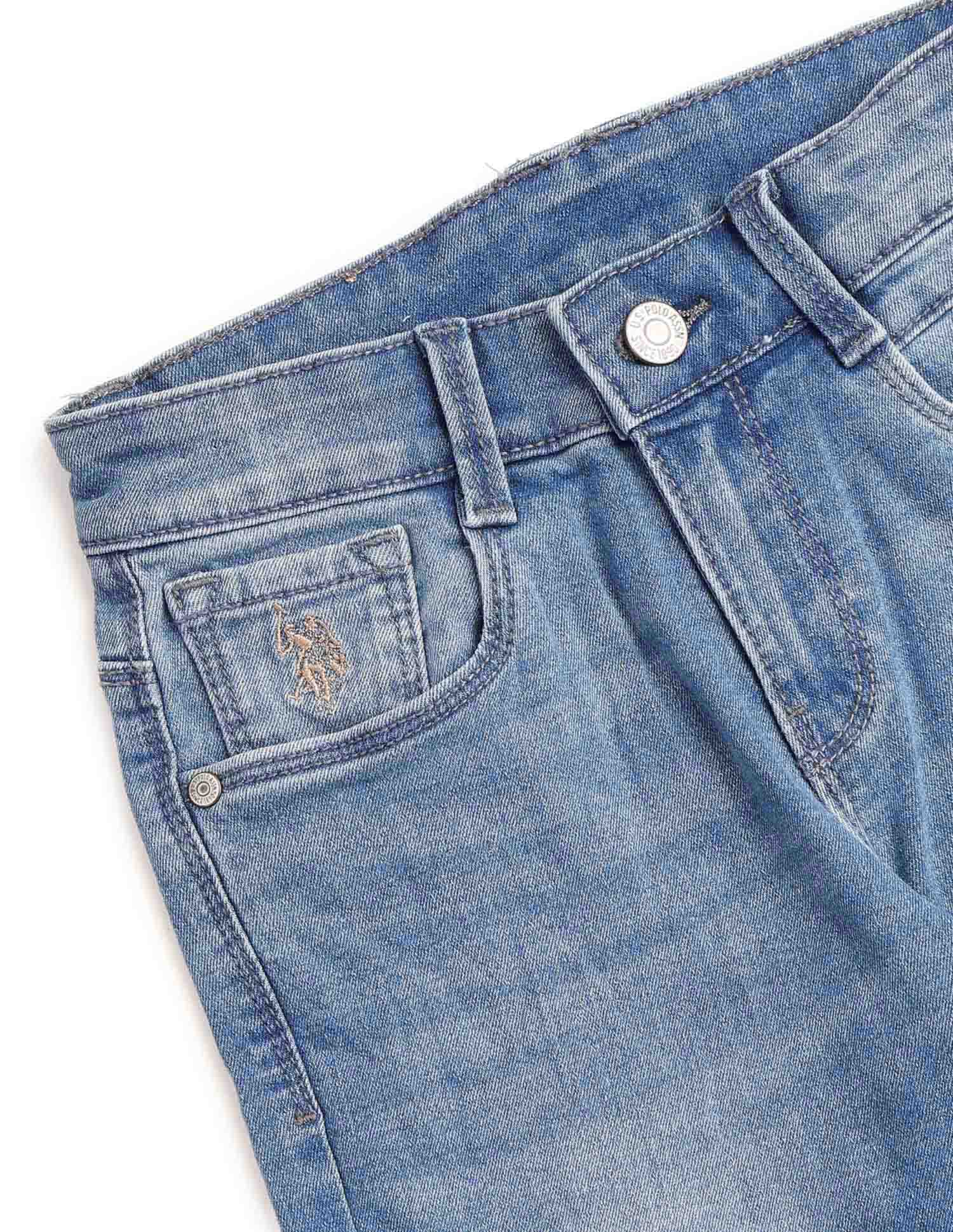 Boys Relaxed Fit Blue Jeans Light Blue - U.S. POLO ASSN. | Large