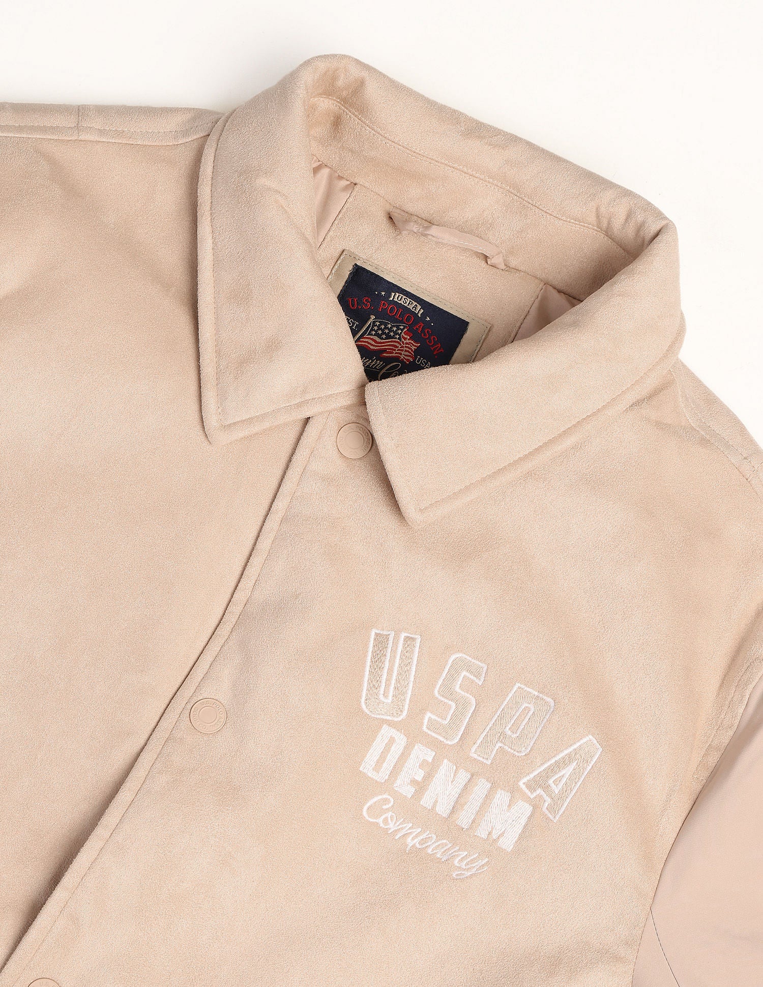 Velvet Solid Casual Jacket Khakhi - U.S. POLO ASSN. | Large