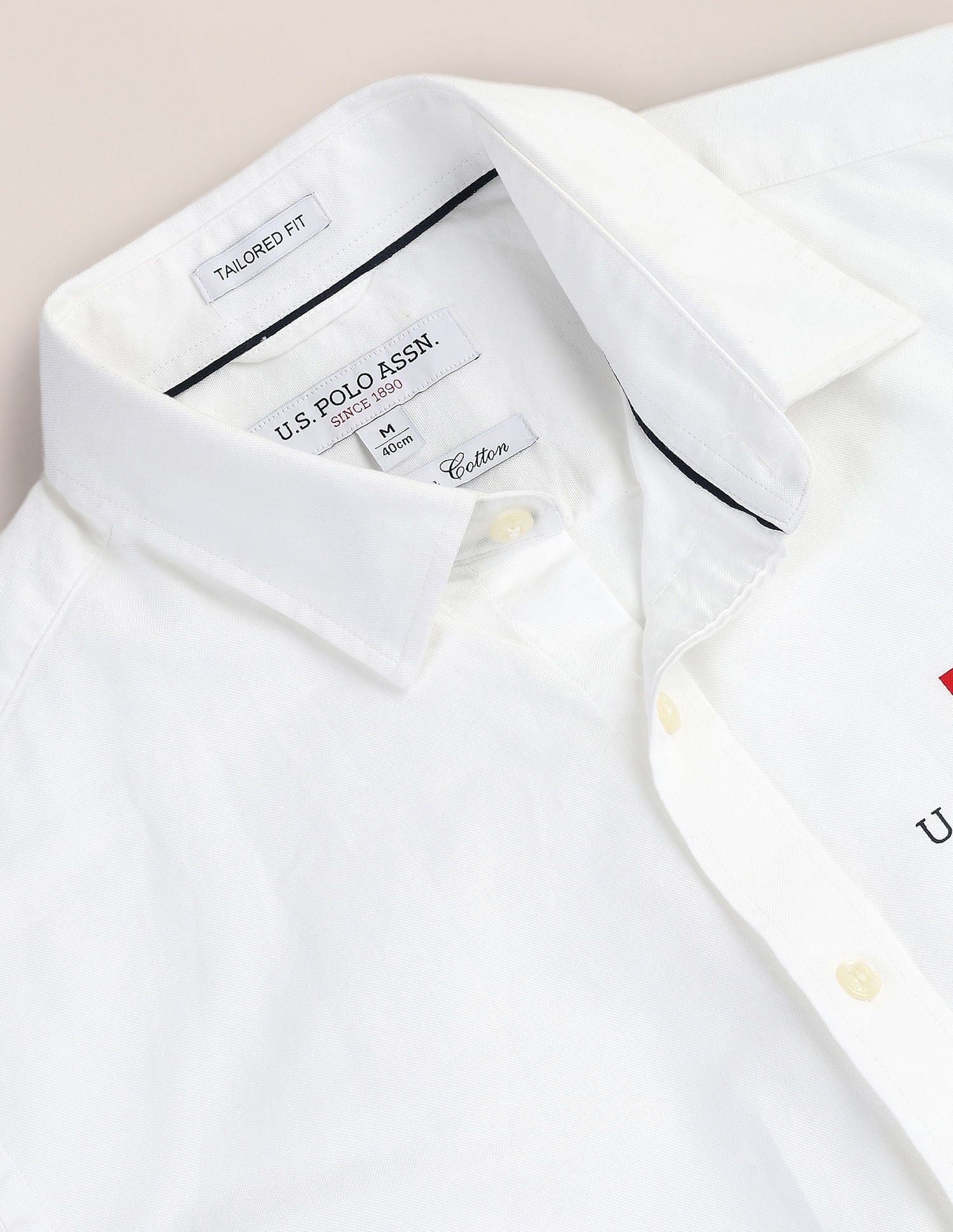 Long Sleeve Solid Brand Shirt White - U.S. POLO ASSN. | Large