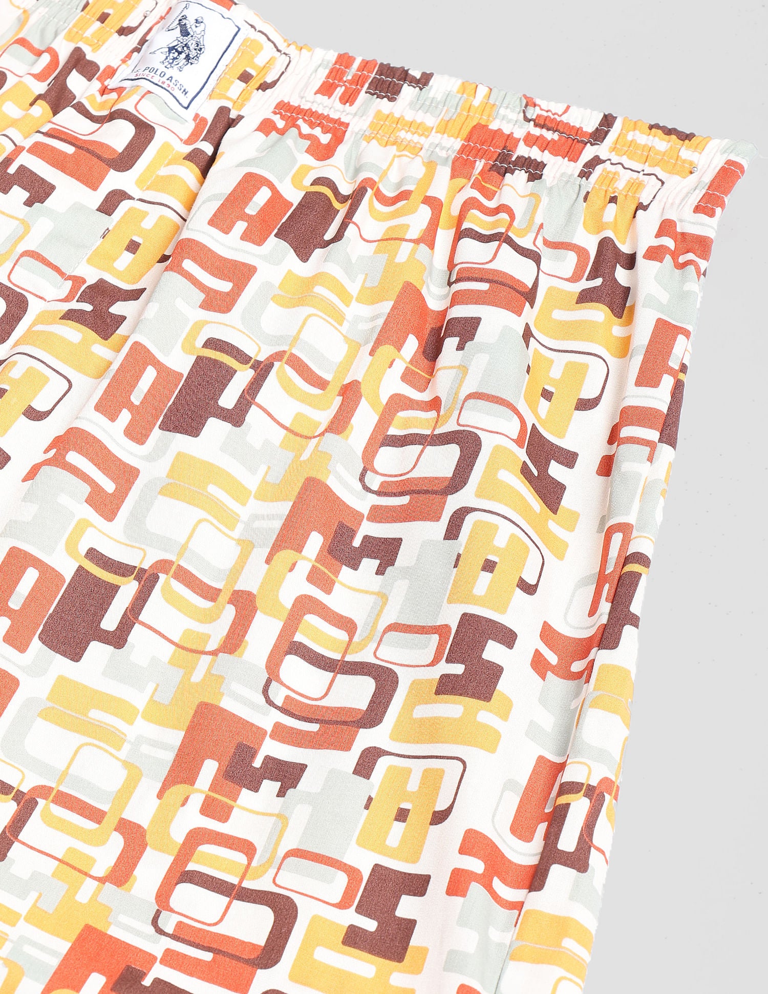 Back Pocket All Over Print IYAC Boxers - Pack Of 1 White and Rust - U.S. POLO ASSN. | Large