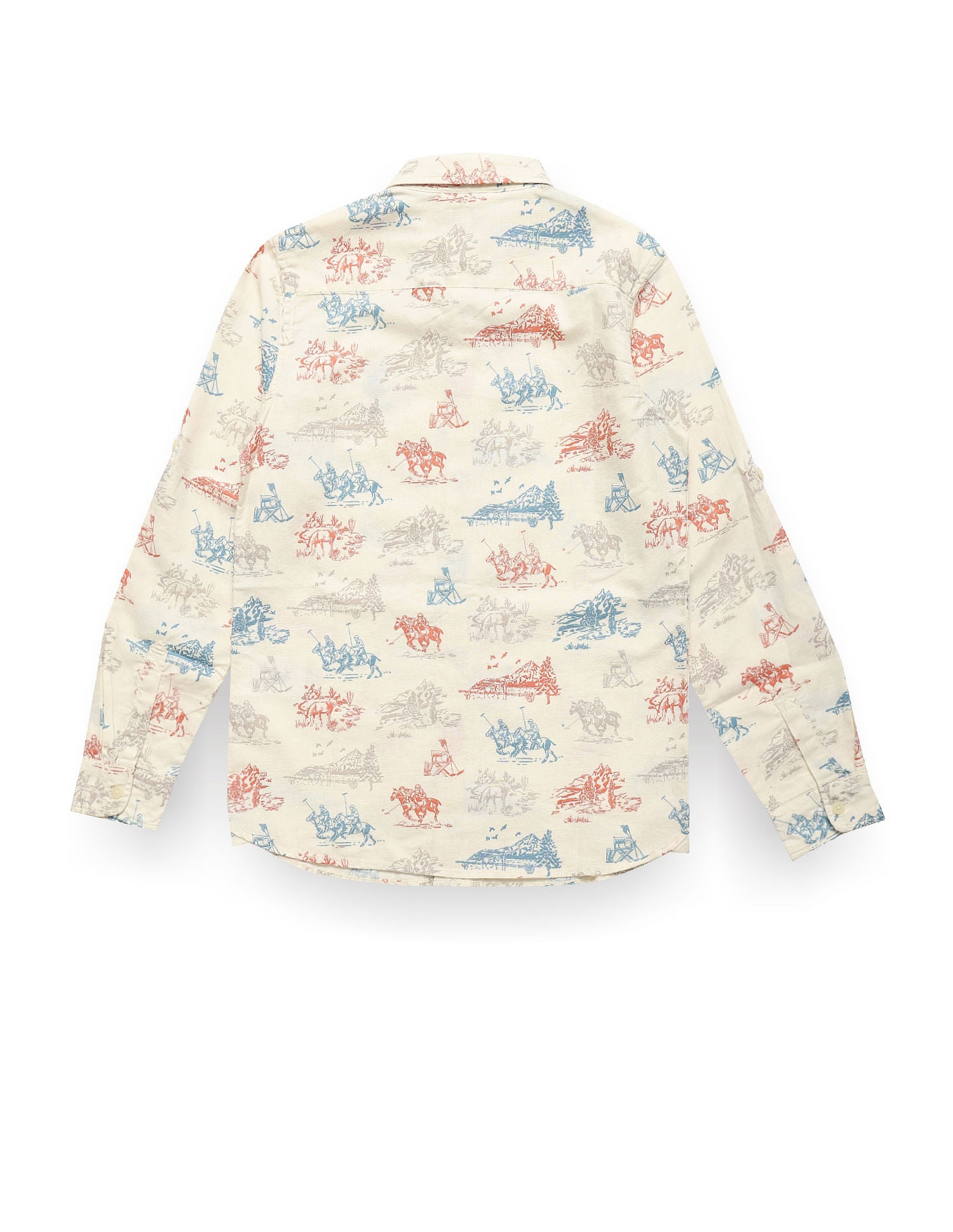 All Over Print Cotton Shirt Off White - U.S. POLO ASSN. | Large