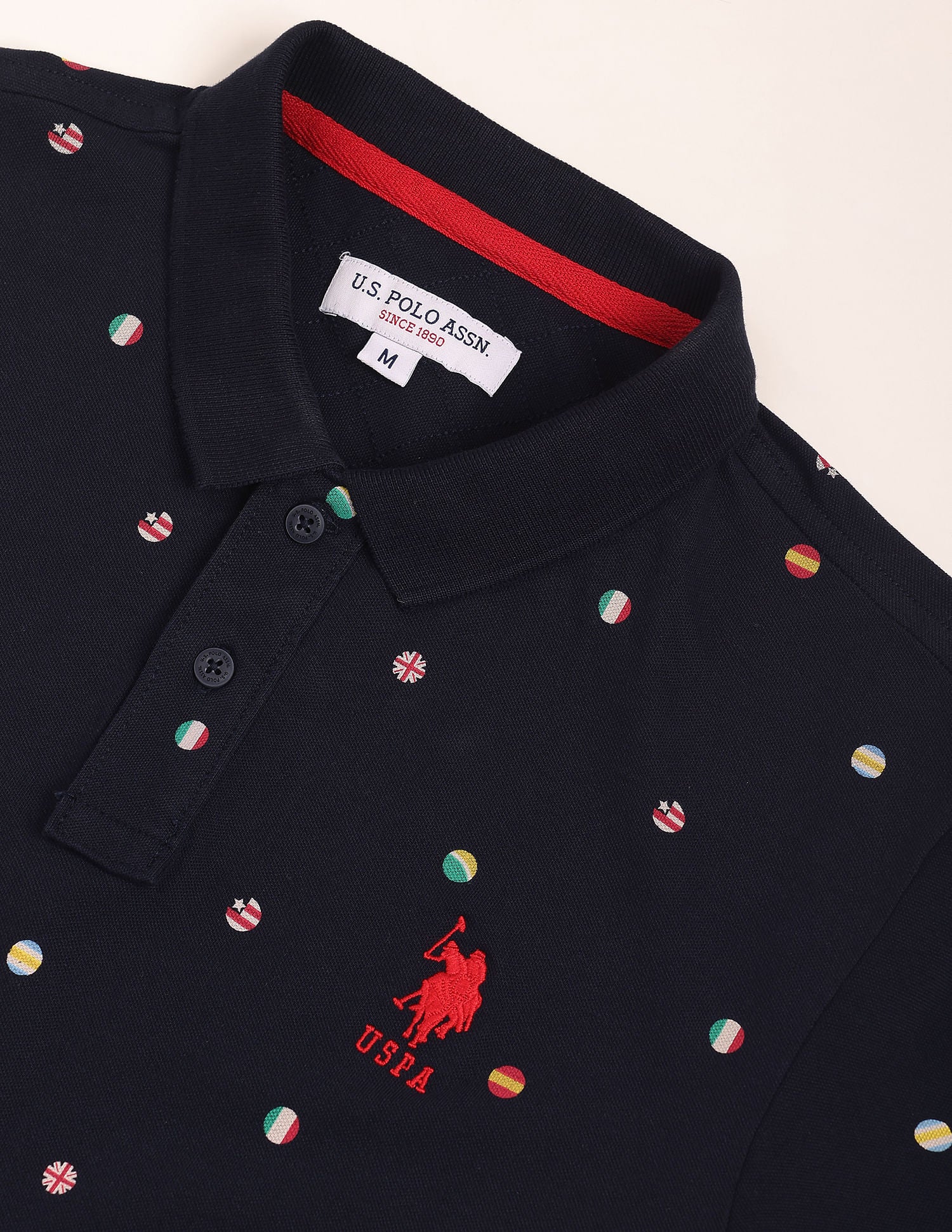 Flag Print Polo Shirt Navy - U.S. Polo Assn. India | Large