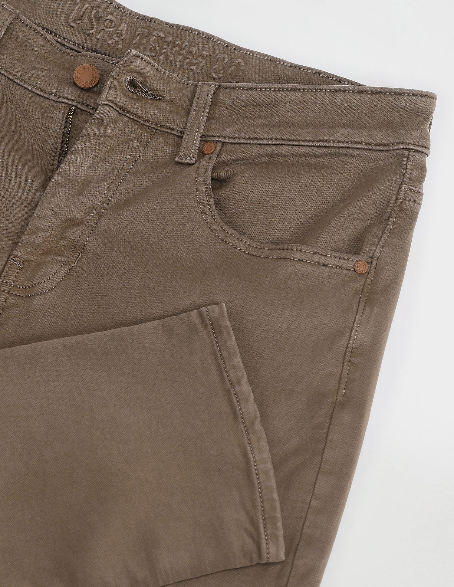 Slim Tapered Fit Brown Jeans Light-Brown - U.S. POLO ASSN. | Large