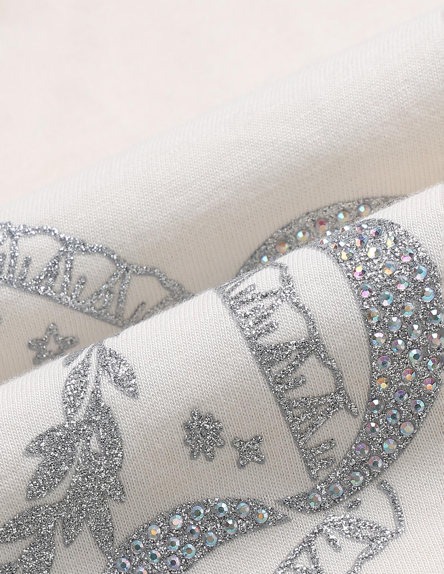 Girls Embellised Metallic Brand Printed Top Off White - U.S. POLO ASSN. | Large