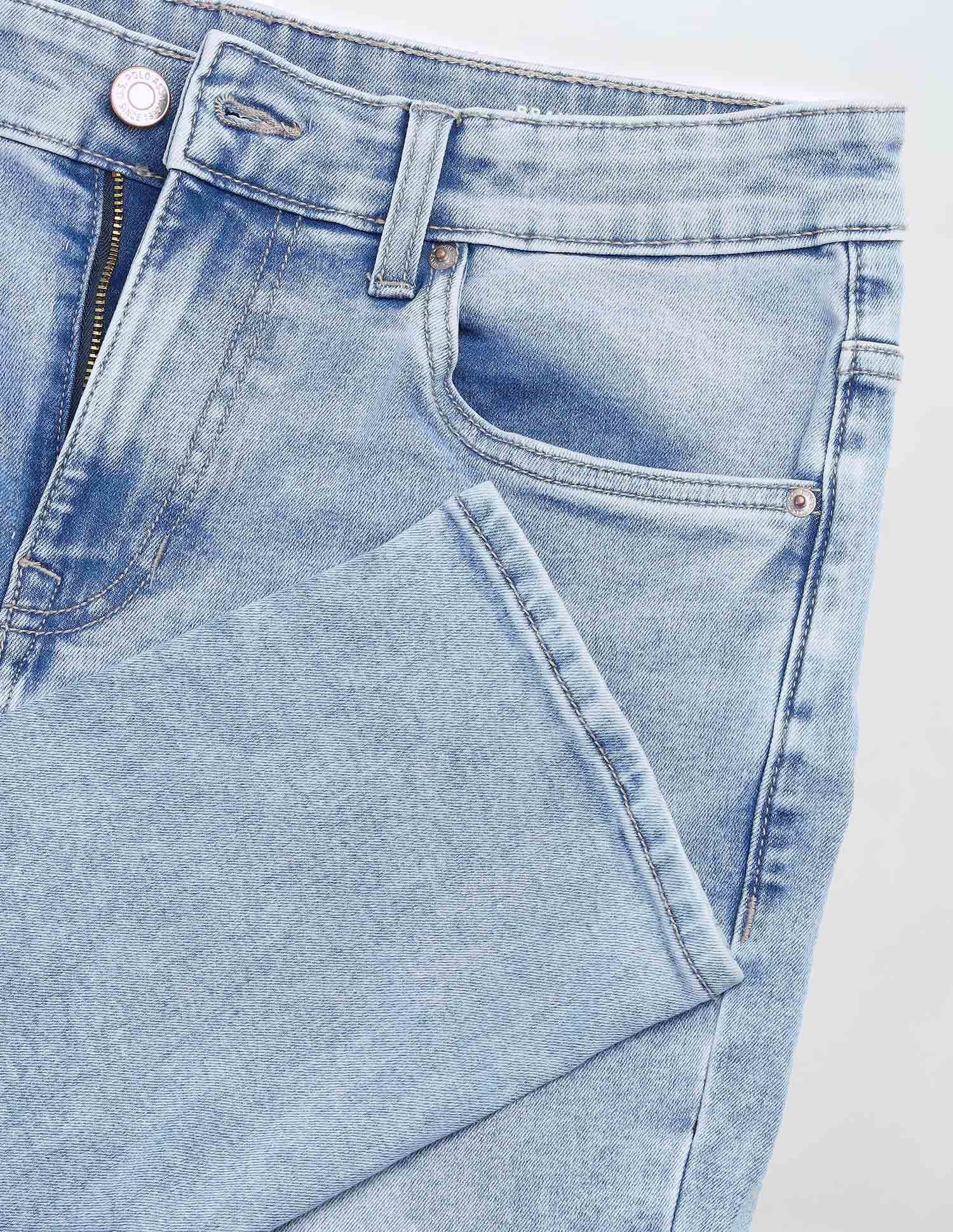 Brandon Slim Tapered Fit Blue Jeans Light Indigo - U.S. Polo Assn. India | Large