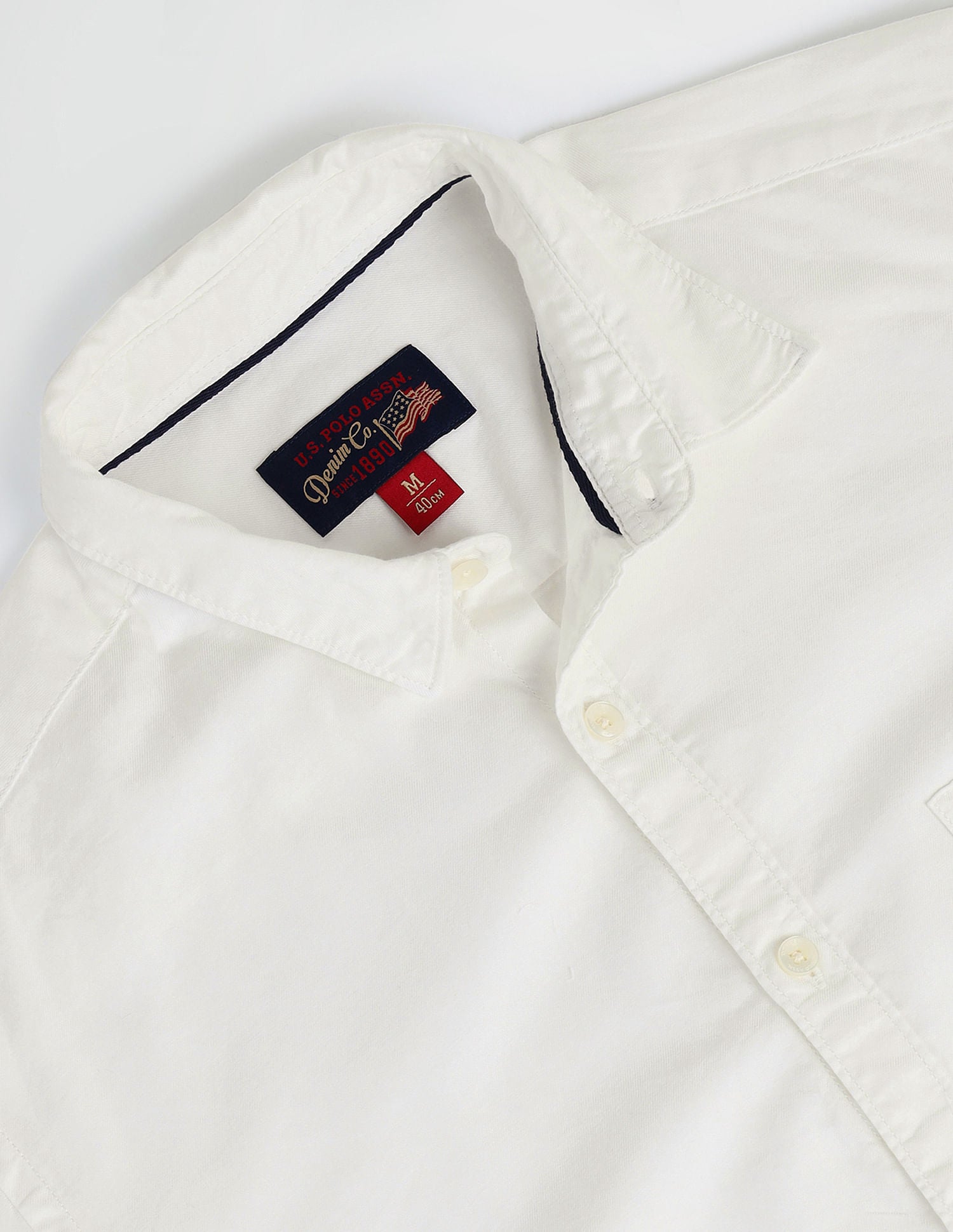 Slim Fit Twill Shirt White - U.S. Polo Assn. India | Large