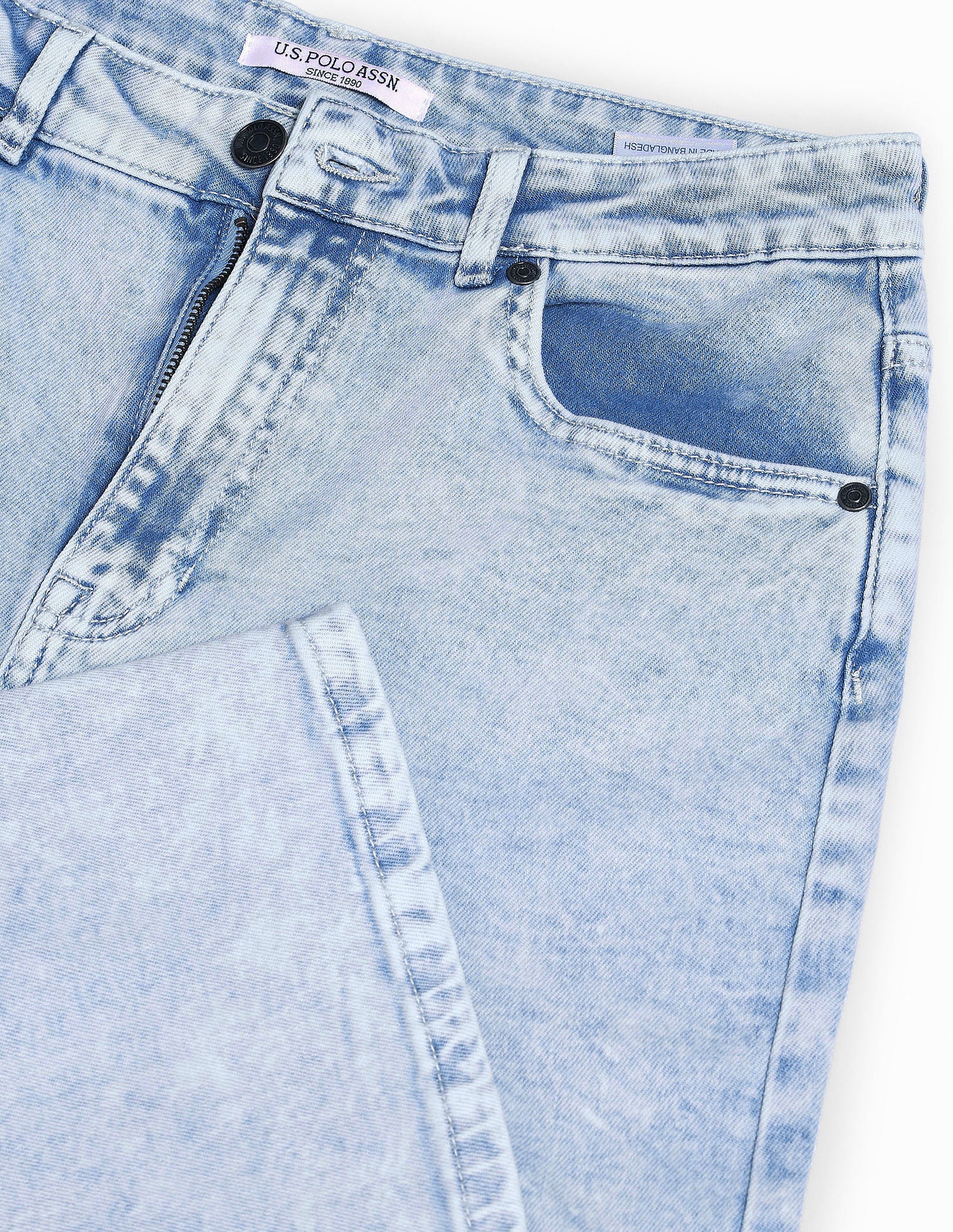 High Rise Wide Leg Jeans Blue - U.S. Polo Assn. India | Large